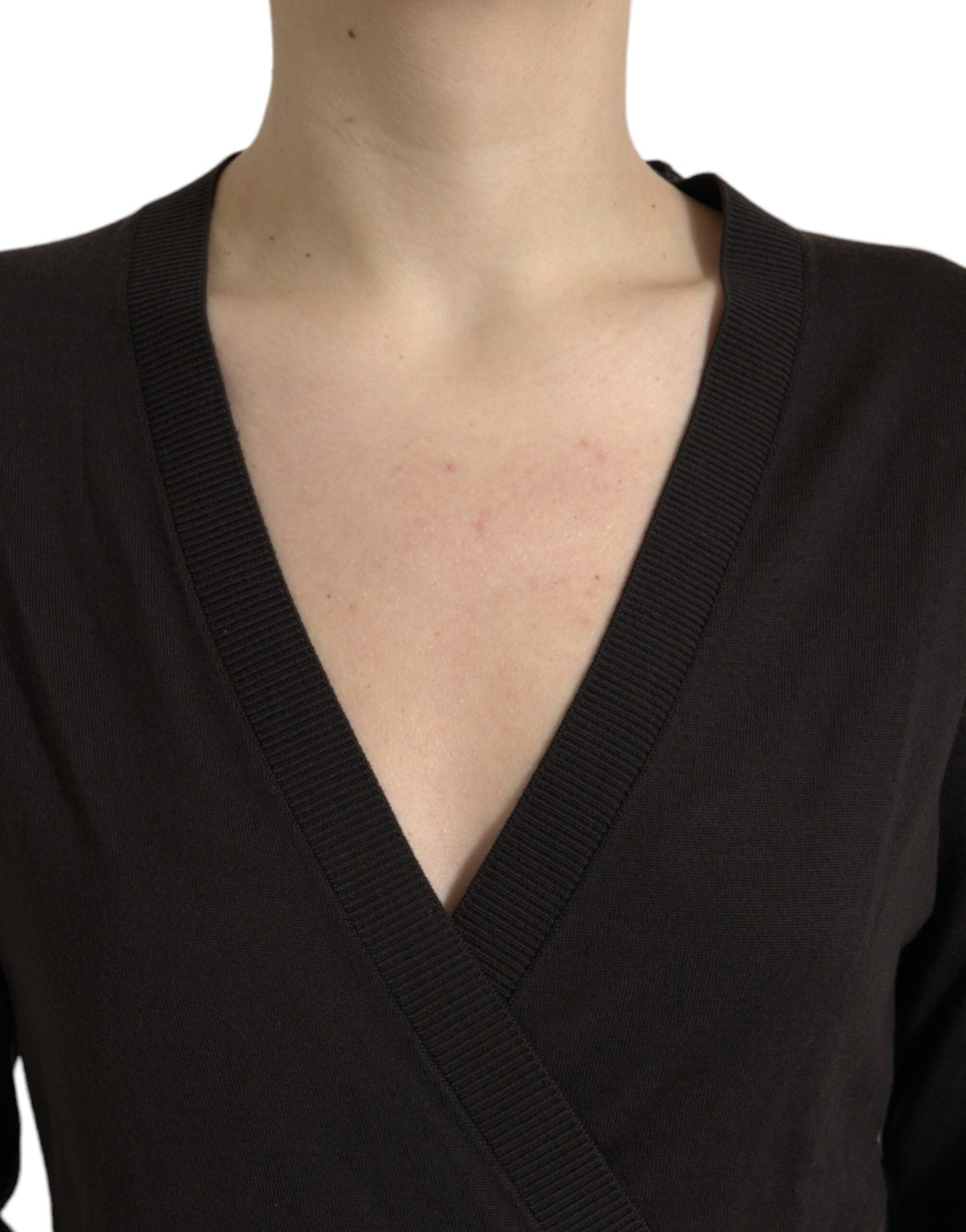 - Elegant Black Virgin Wool Cardigan