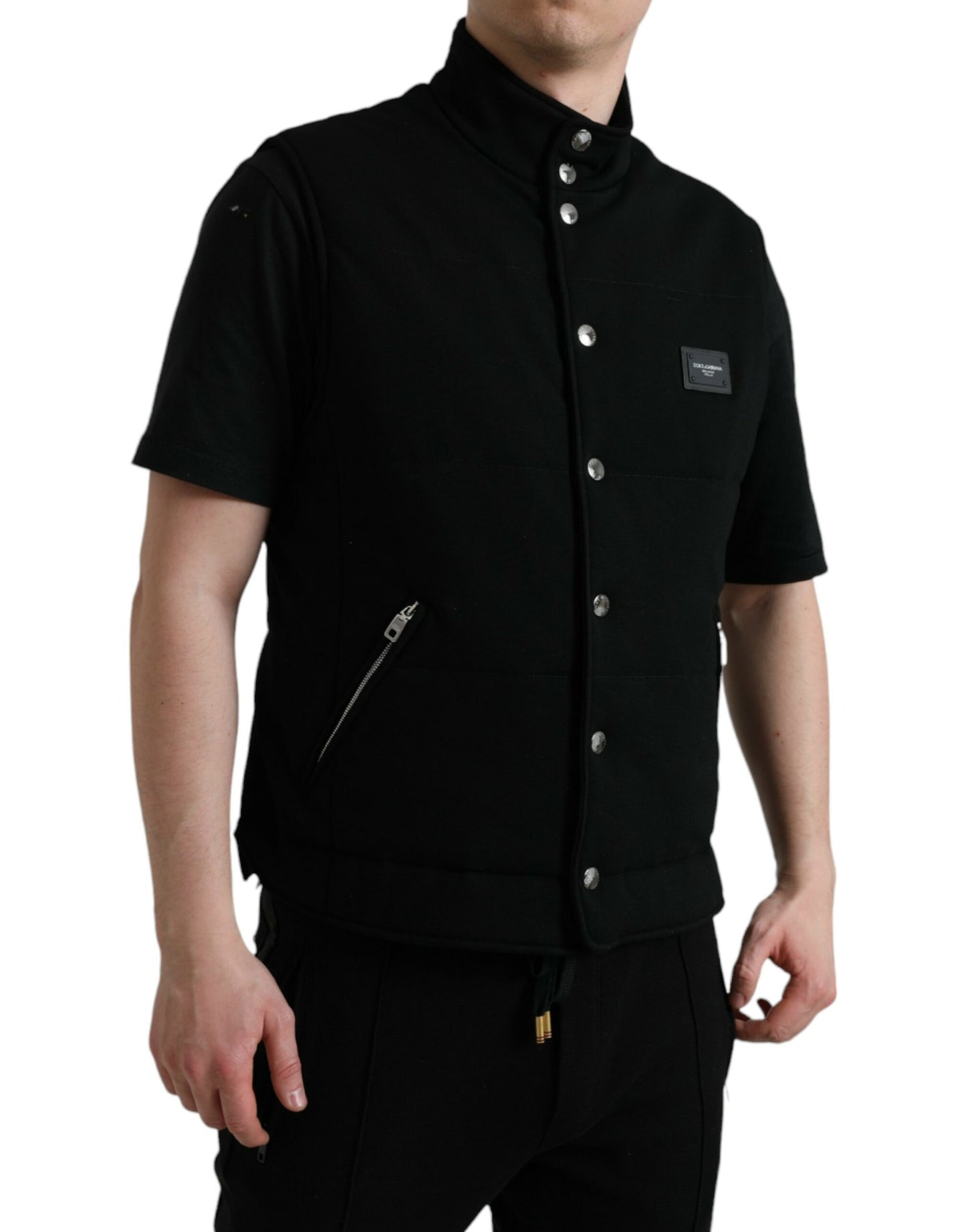 Dolce & Gabbana Black Short Sleeve Vest Jacket