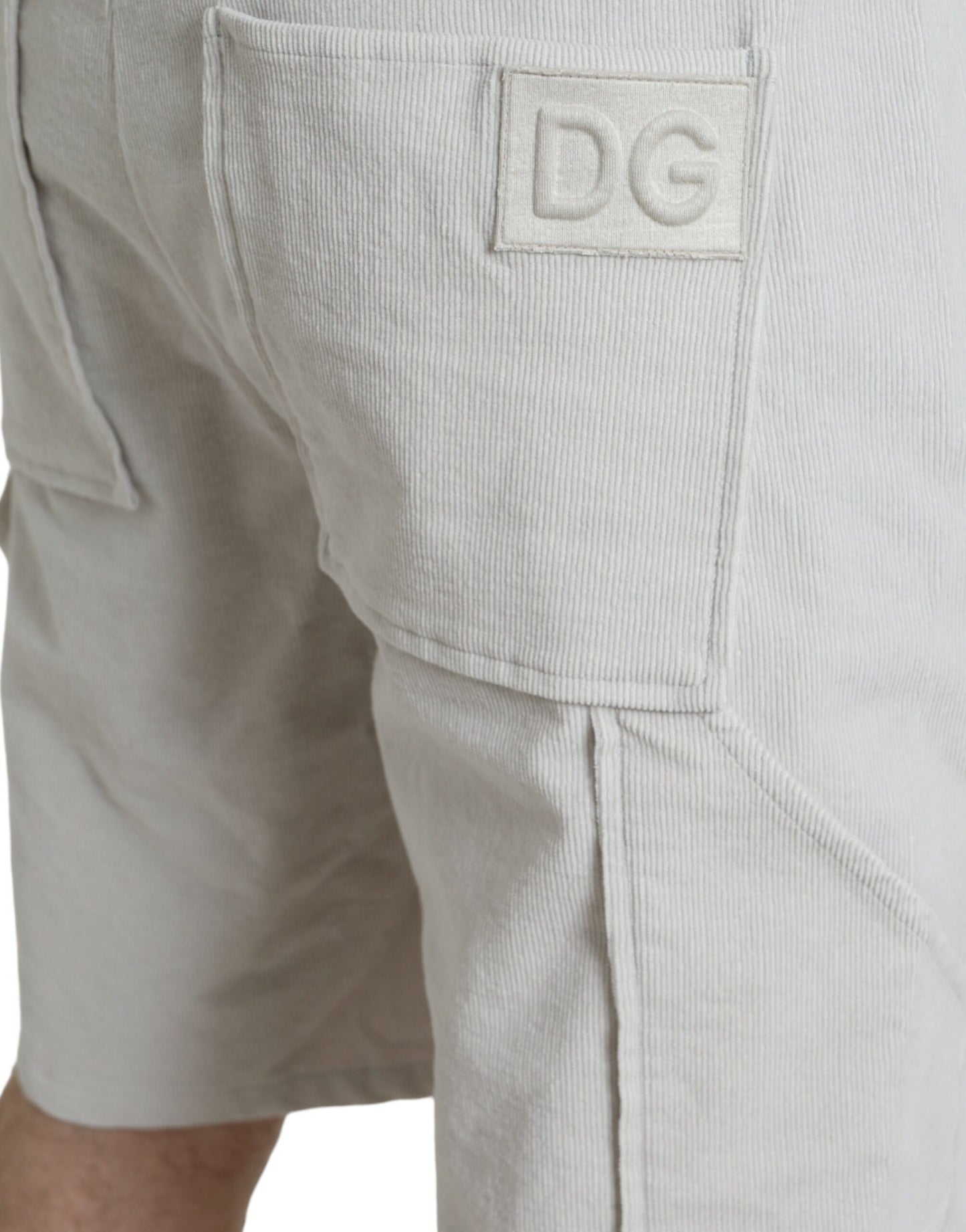 - Beige Cotton Corduroy Men's Bermuda Shorts