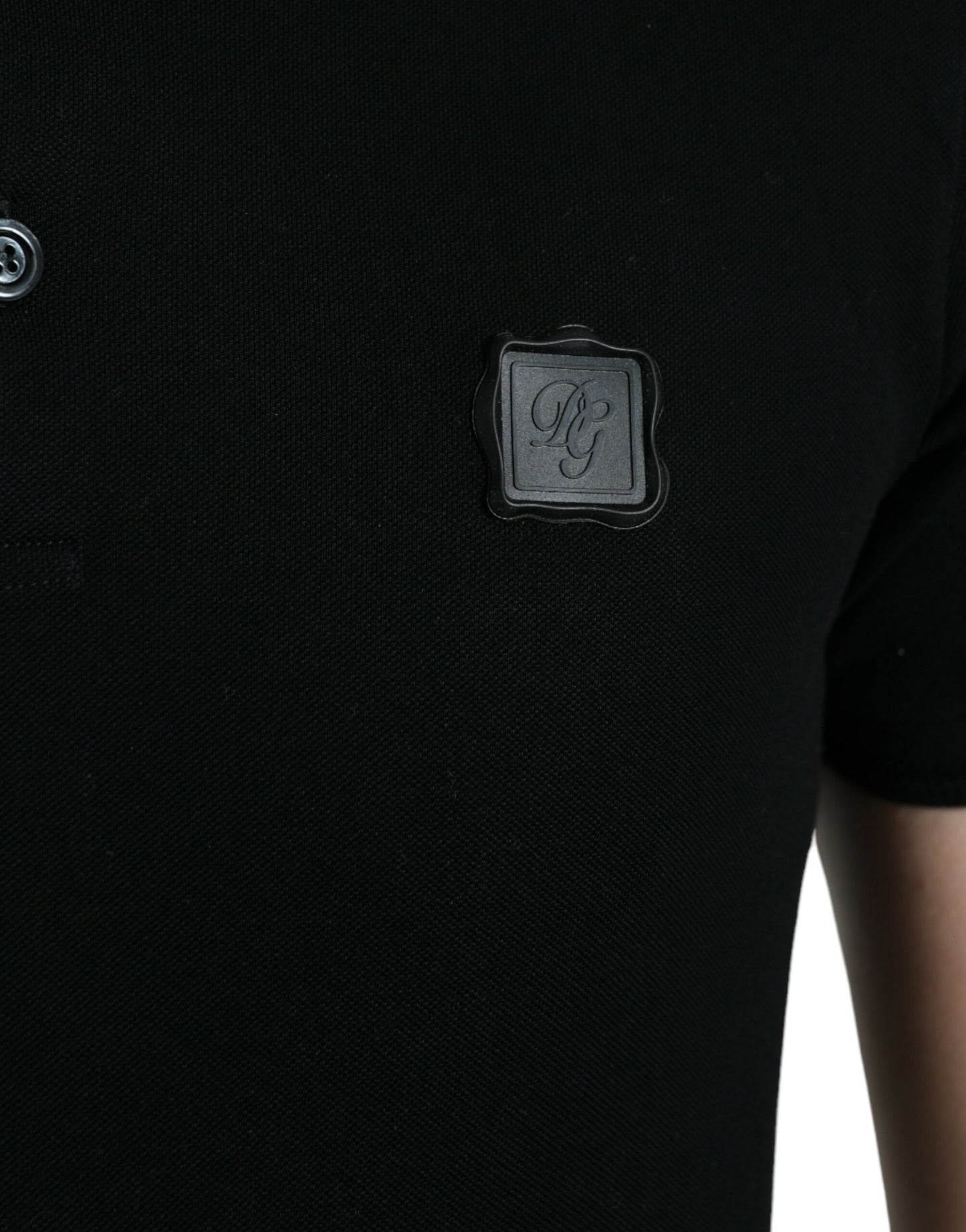- Elegant Black Cotton Polo Shirt