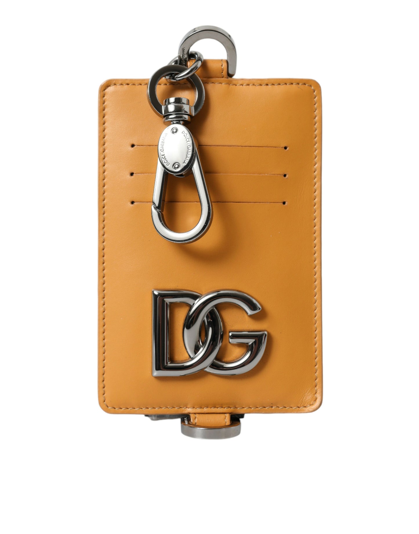 - Elegant Orange Calf Leather Card Holder