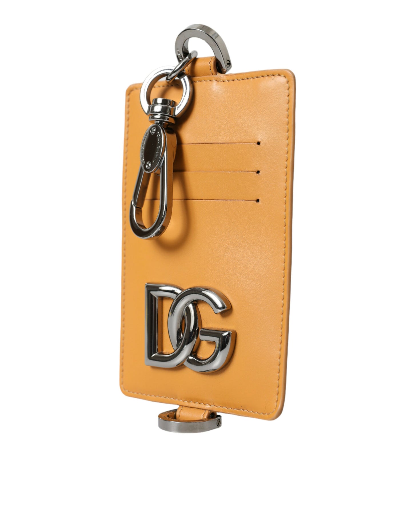 - Elegant Orange Calf Leather Card Holder
