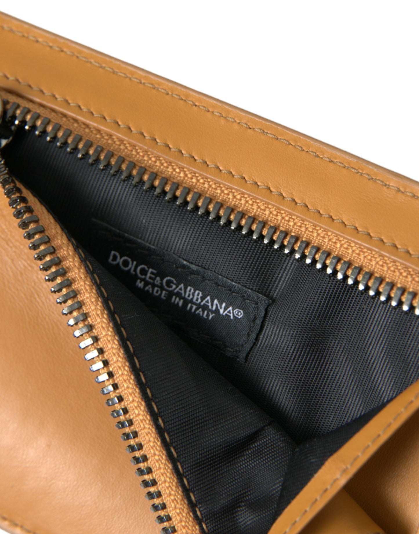 - Elegant Orange Calf Leather Card Holder