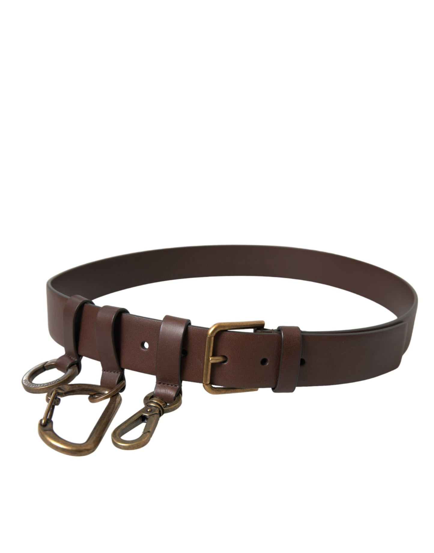 - Elegant Brown Calf Leather Belt - Timeless Accessory
