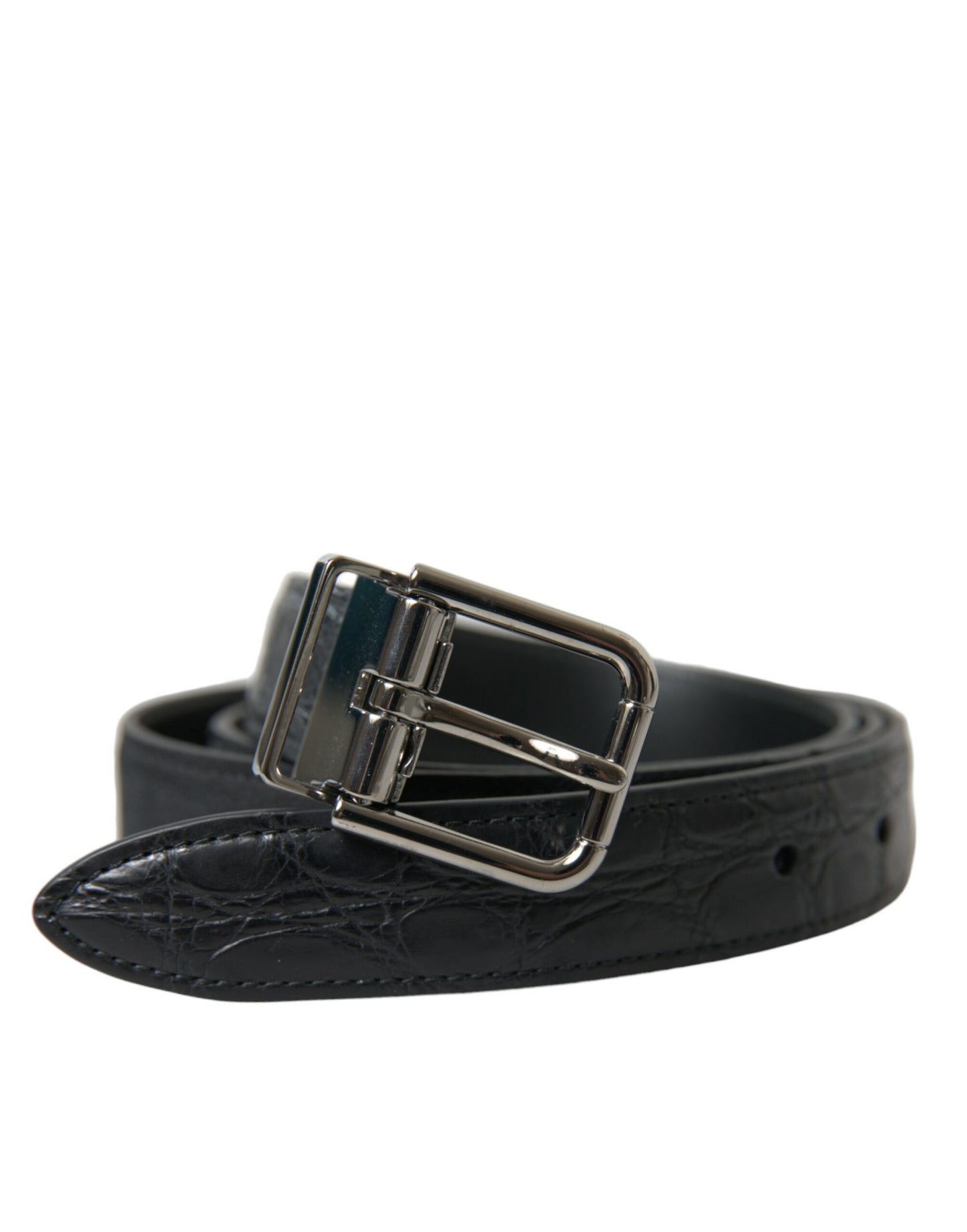 - Elegant Leather Belt with Metal Buckle