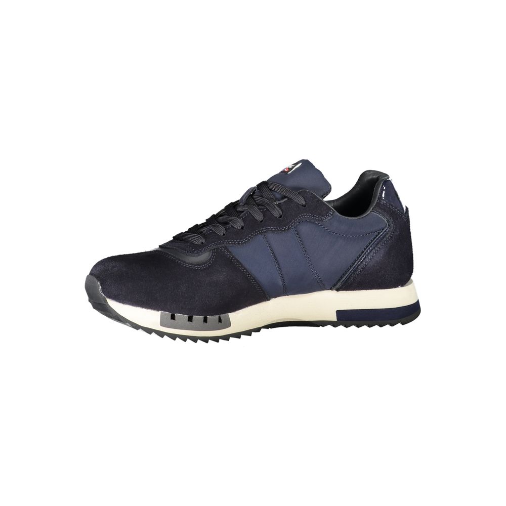 - Contrast Lace-Up Sports Sneakers in Blue