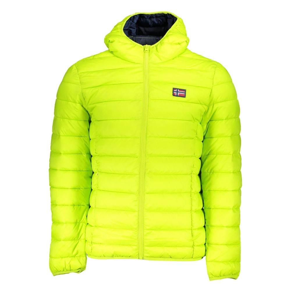 - Chic Green Polyamide Hooded Jacket