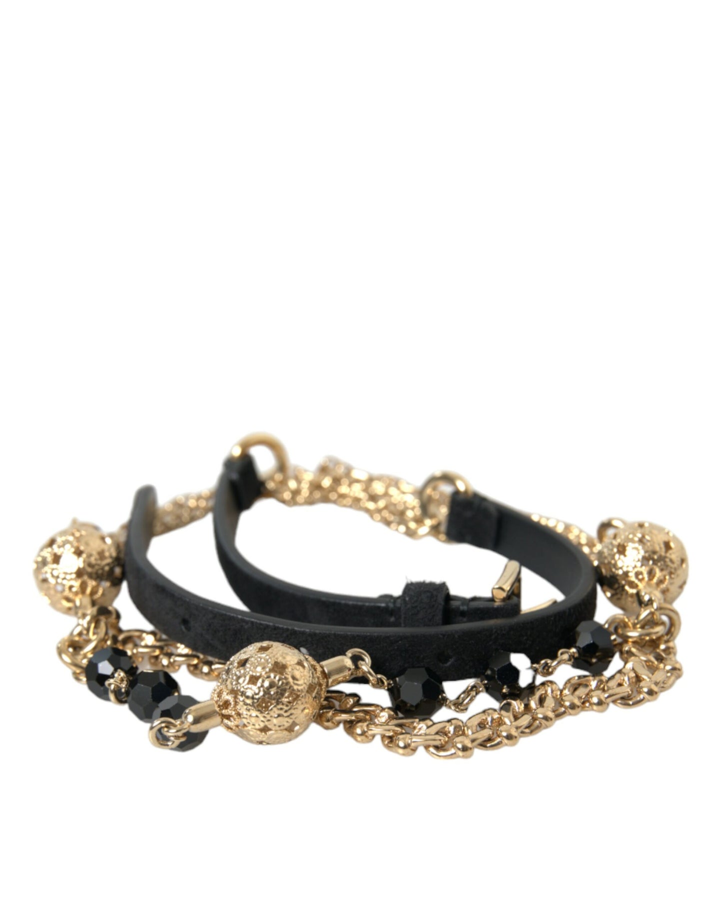 - Elegant Crystal Bounce Leather Waist Belt