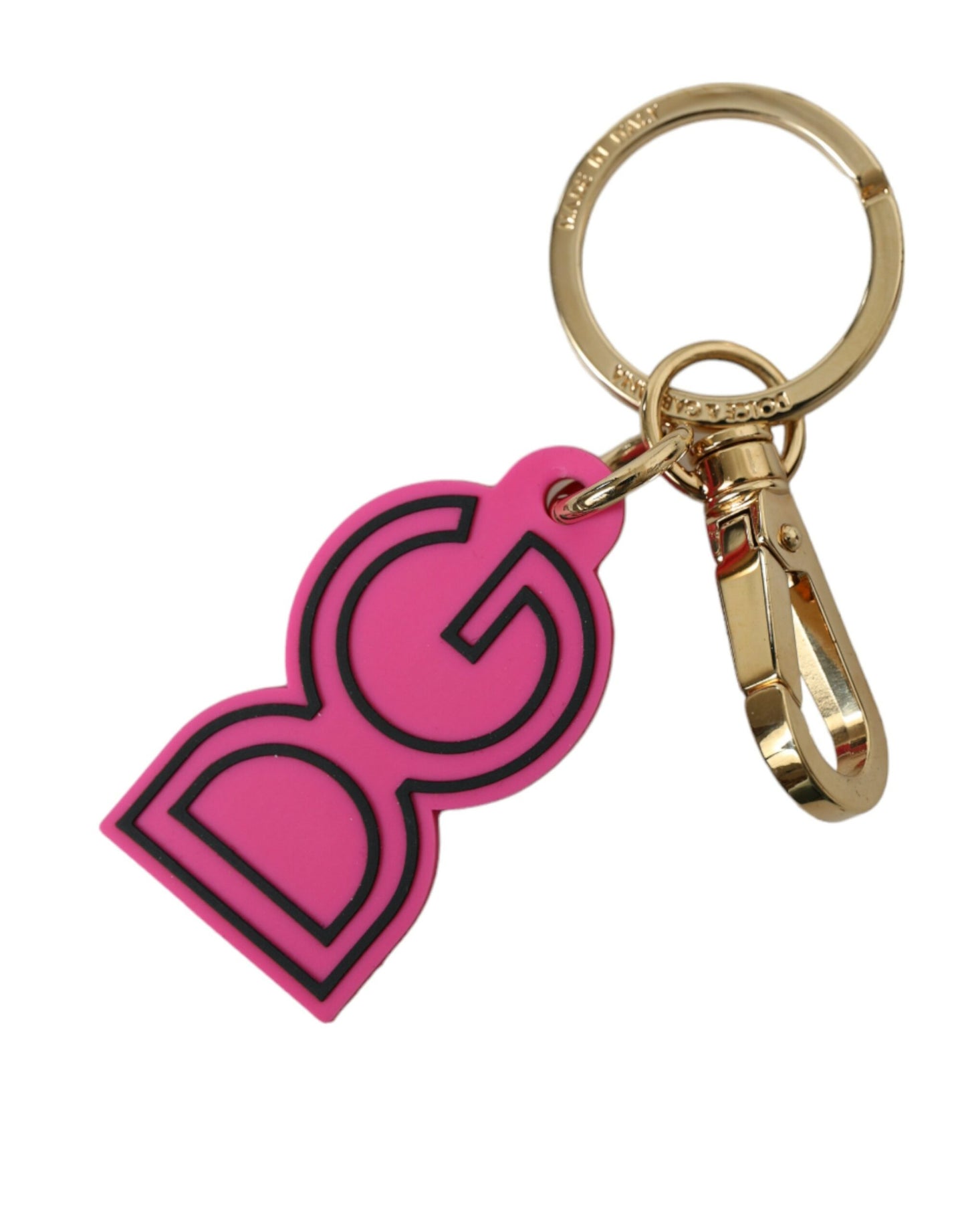 - Chic Gold and Pink Logo Keychain