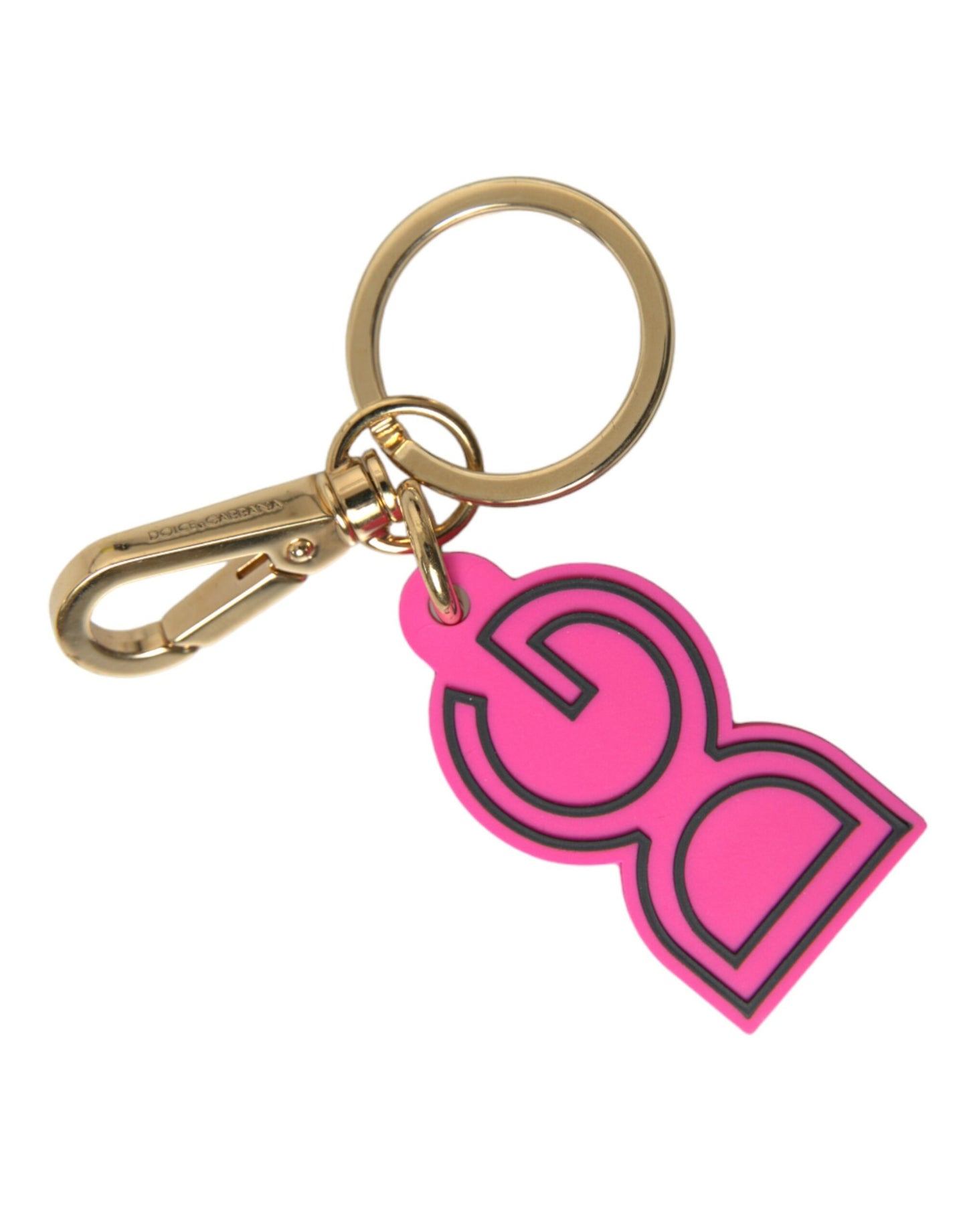 - Chic Gold and Pink Logo Keychain
