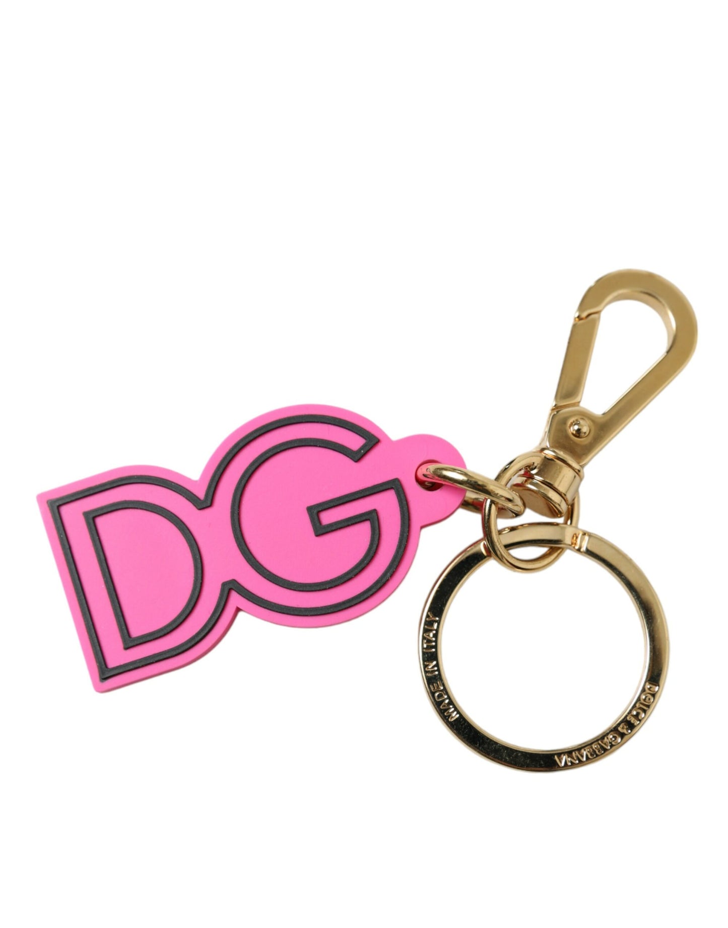 - Chic Gold and Pink Logo Keychain