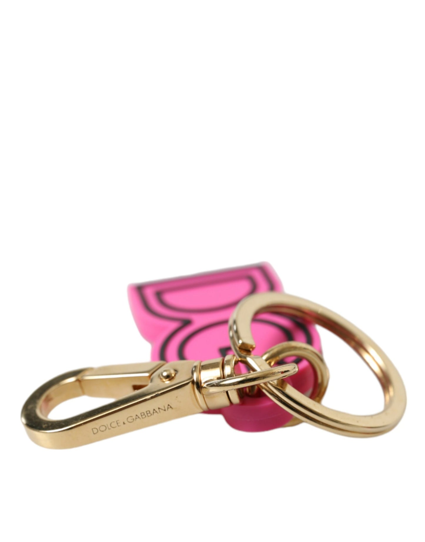 - Chic Gold and Pink Logo Keychain