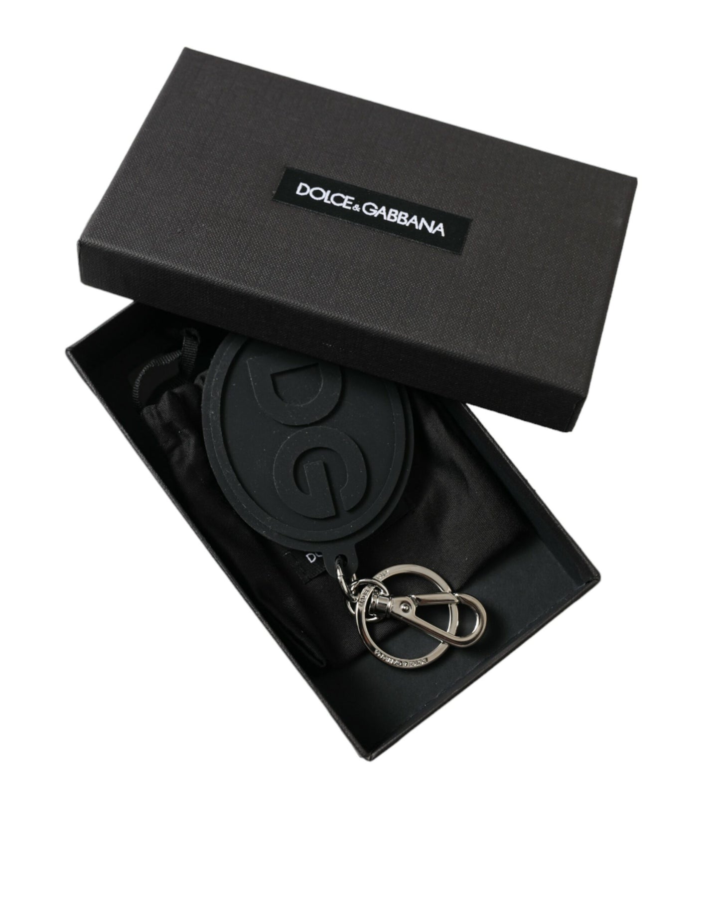 - Chic Black and Silver Logo Keychain