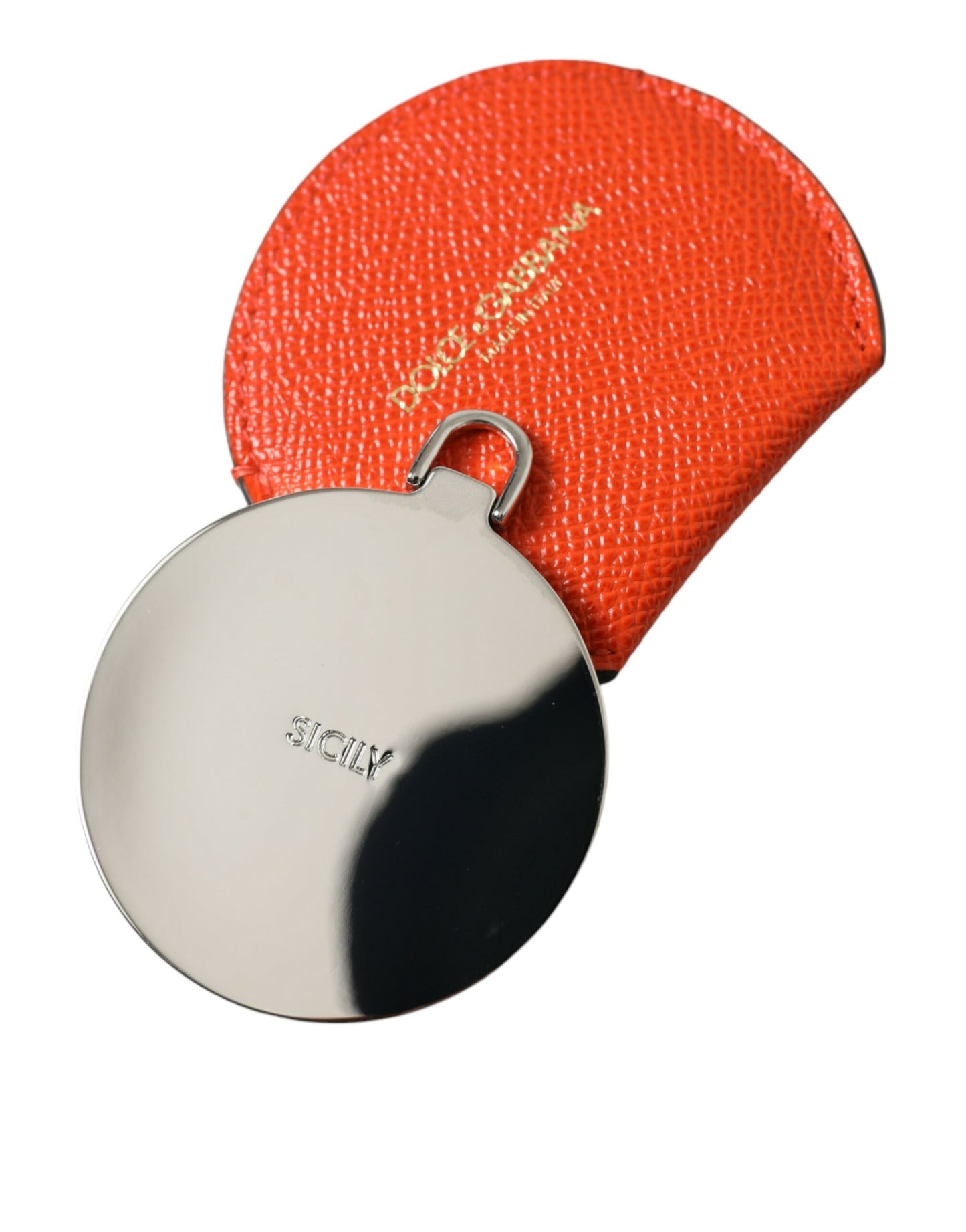 - Elegant Orange Leather Mirror Holder