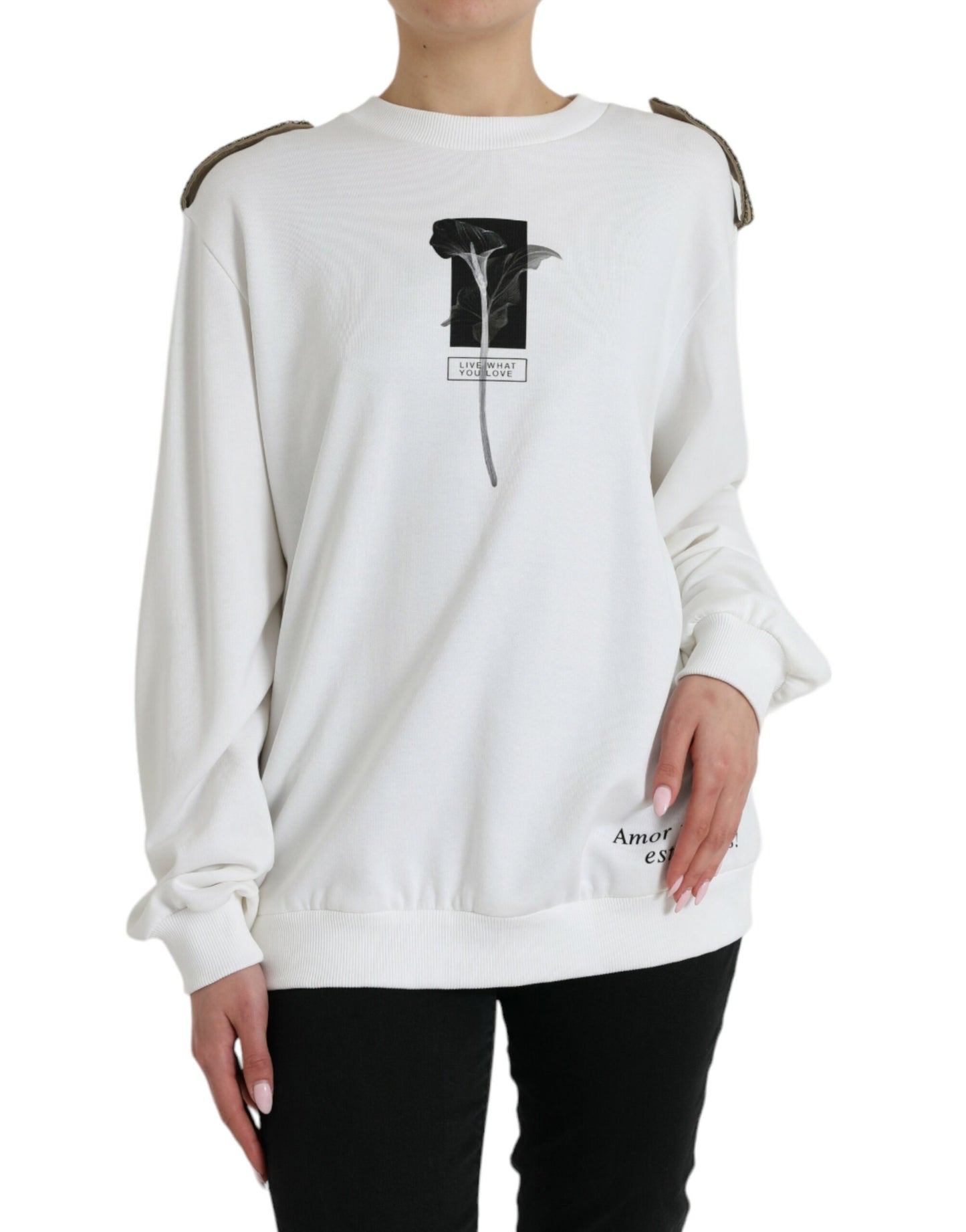 - Chic Black and White Crew Neck Sweater