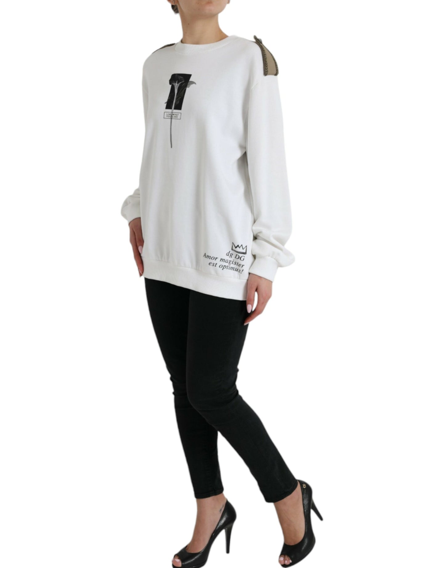 - Chic Black and White Crew Neck Sweater