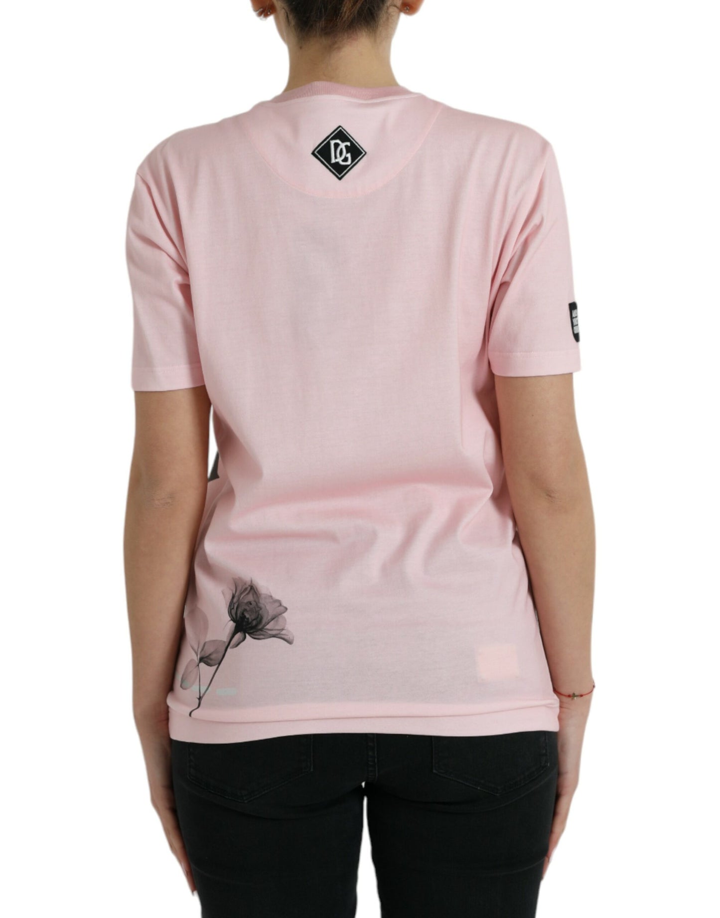 - Chic Pink Floral Cotton Tee