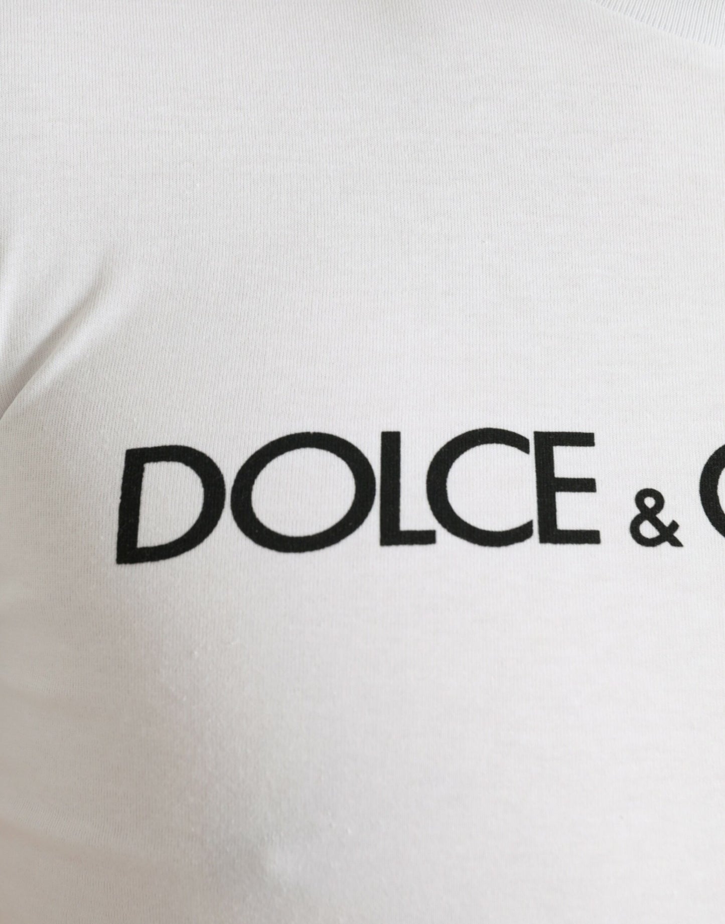 - Elegant White Logo Crewneck Tee