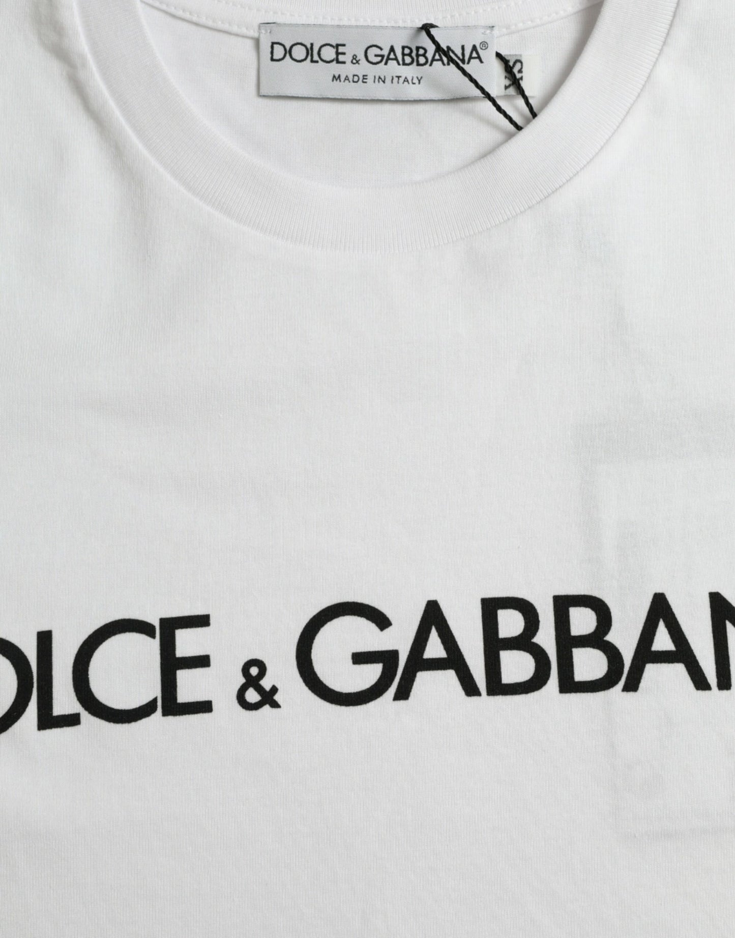 - Elegant White Logo Crewneck Tee