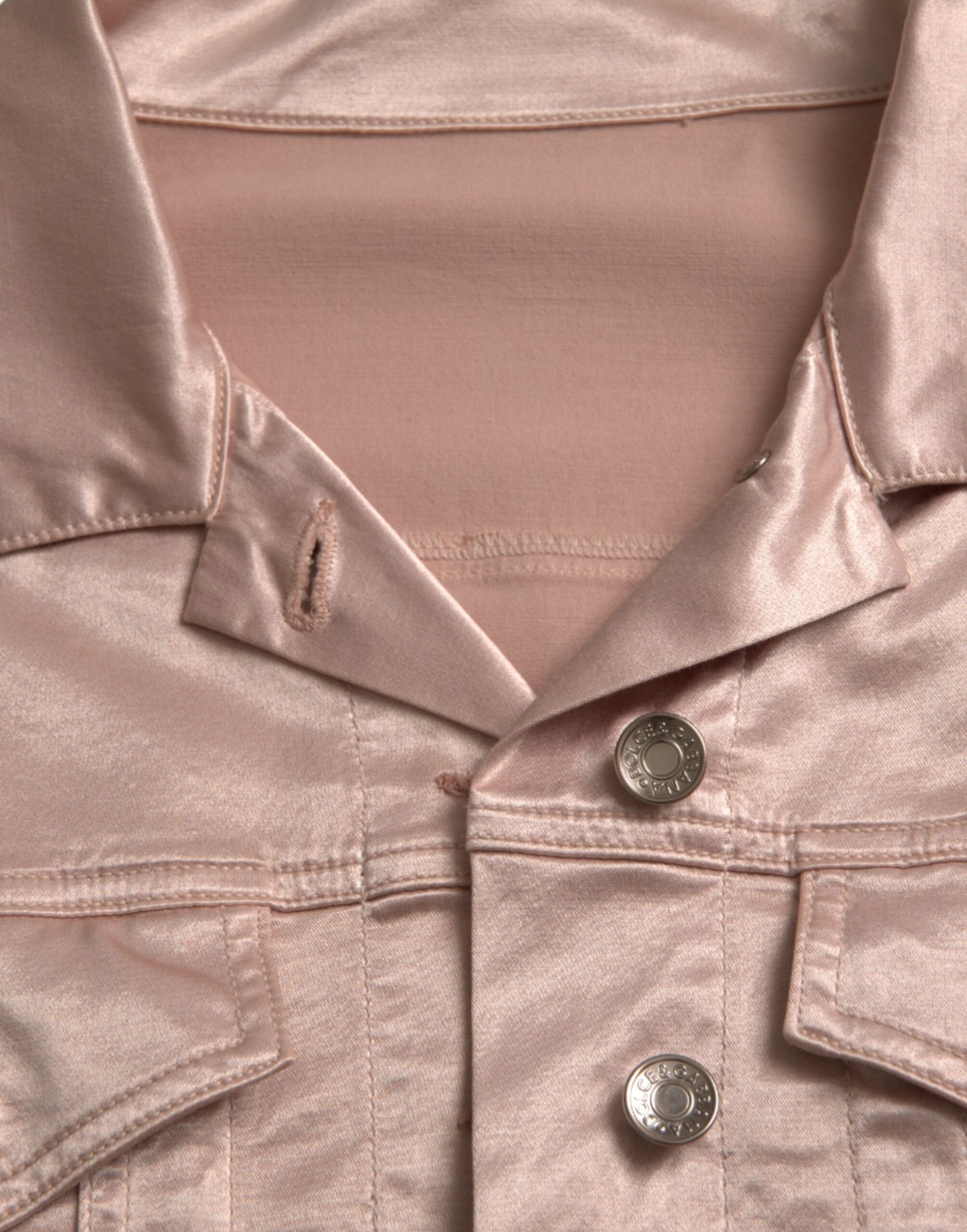 - Elegant Pink Cropped Denim Jacket