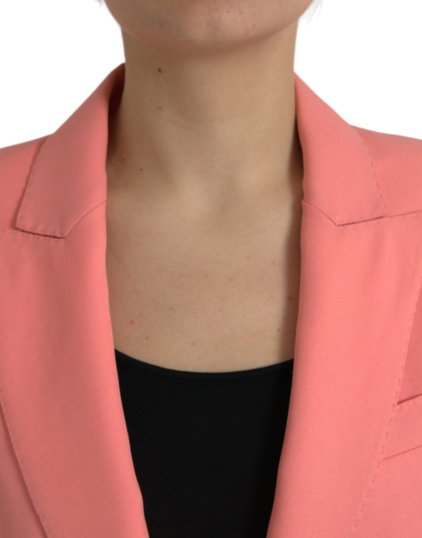 - Chic Pink Peak Lapel Blazer