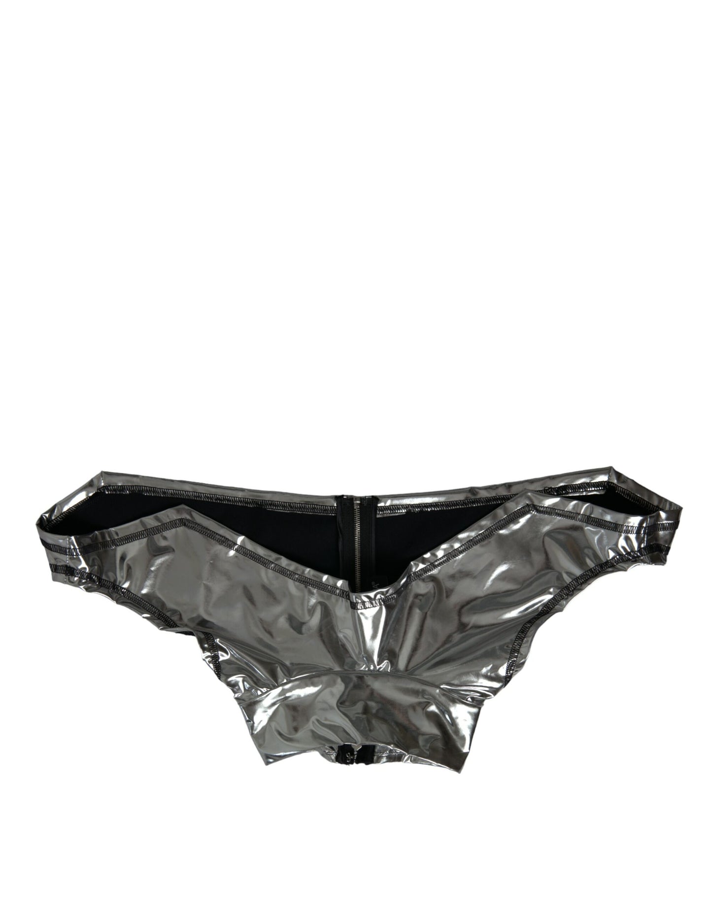 - Silver Elegance Top with Zipper Closure