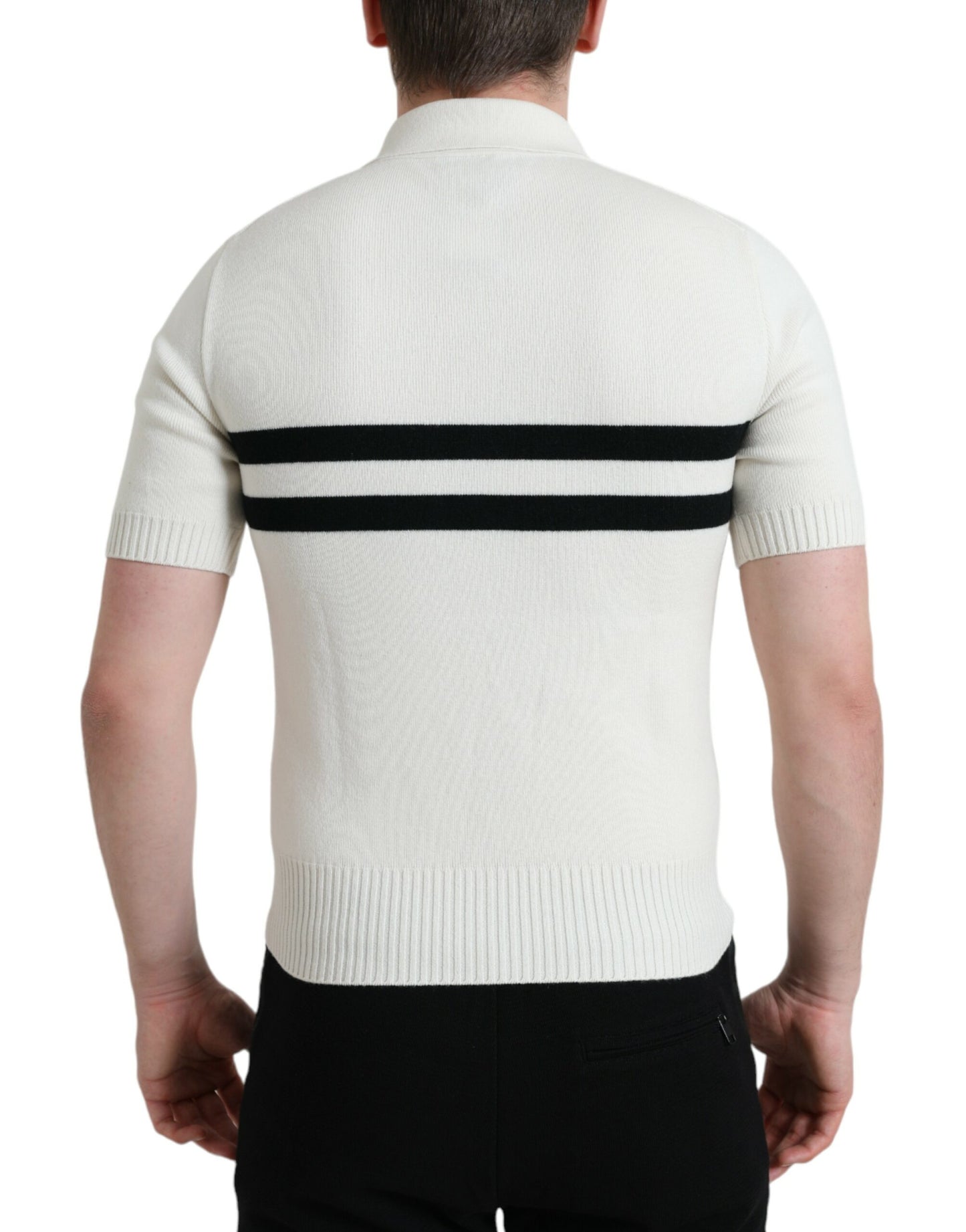 - White DG Logo Collared Henley Shirt T-shirt