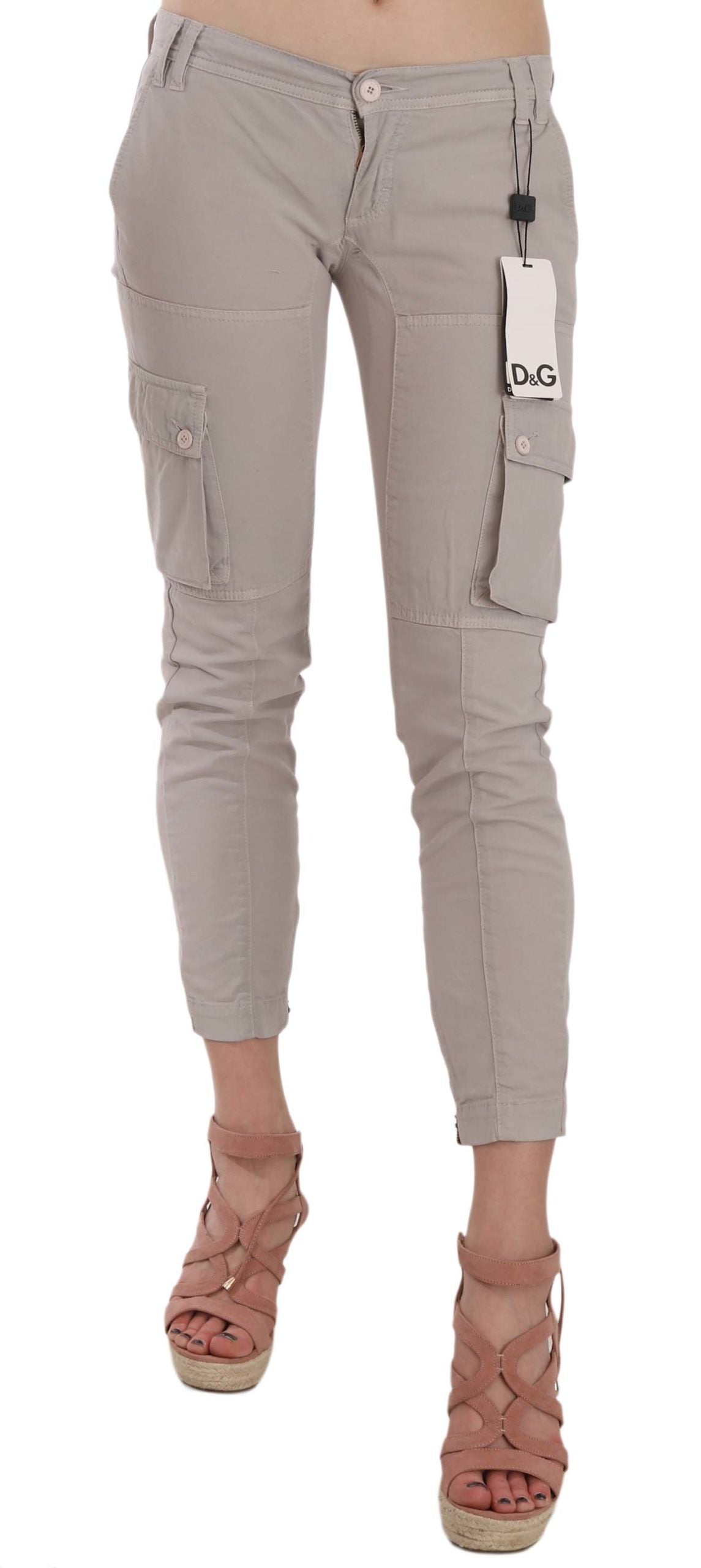 - Chic Khaki Cotton Blend Trousers