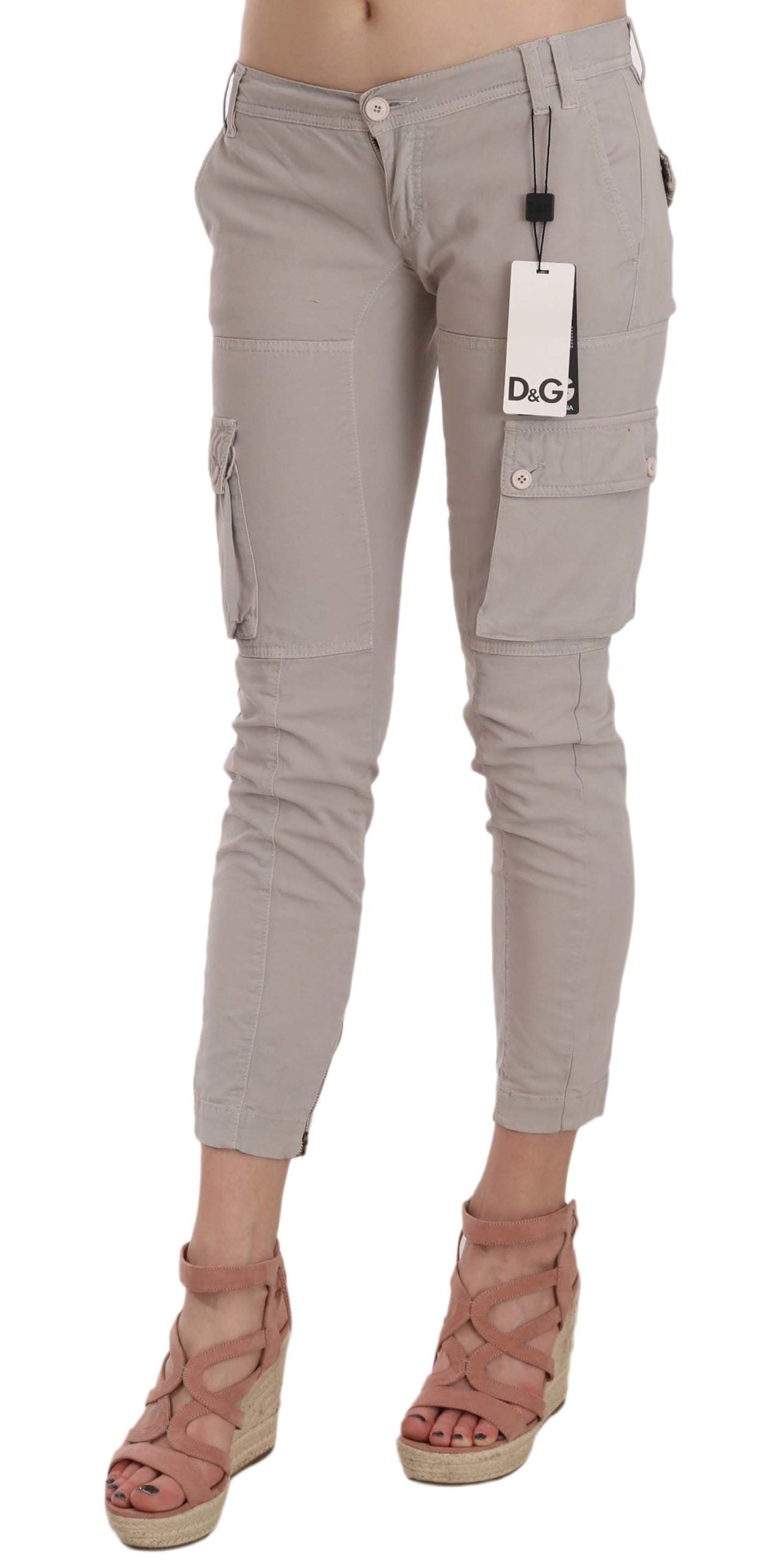 - Chic Khaki Cotton Blend Trousers