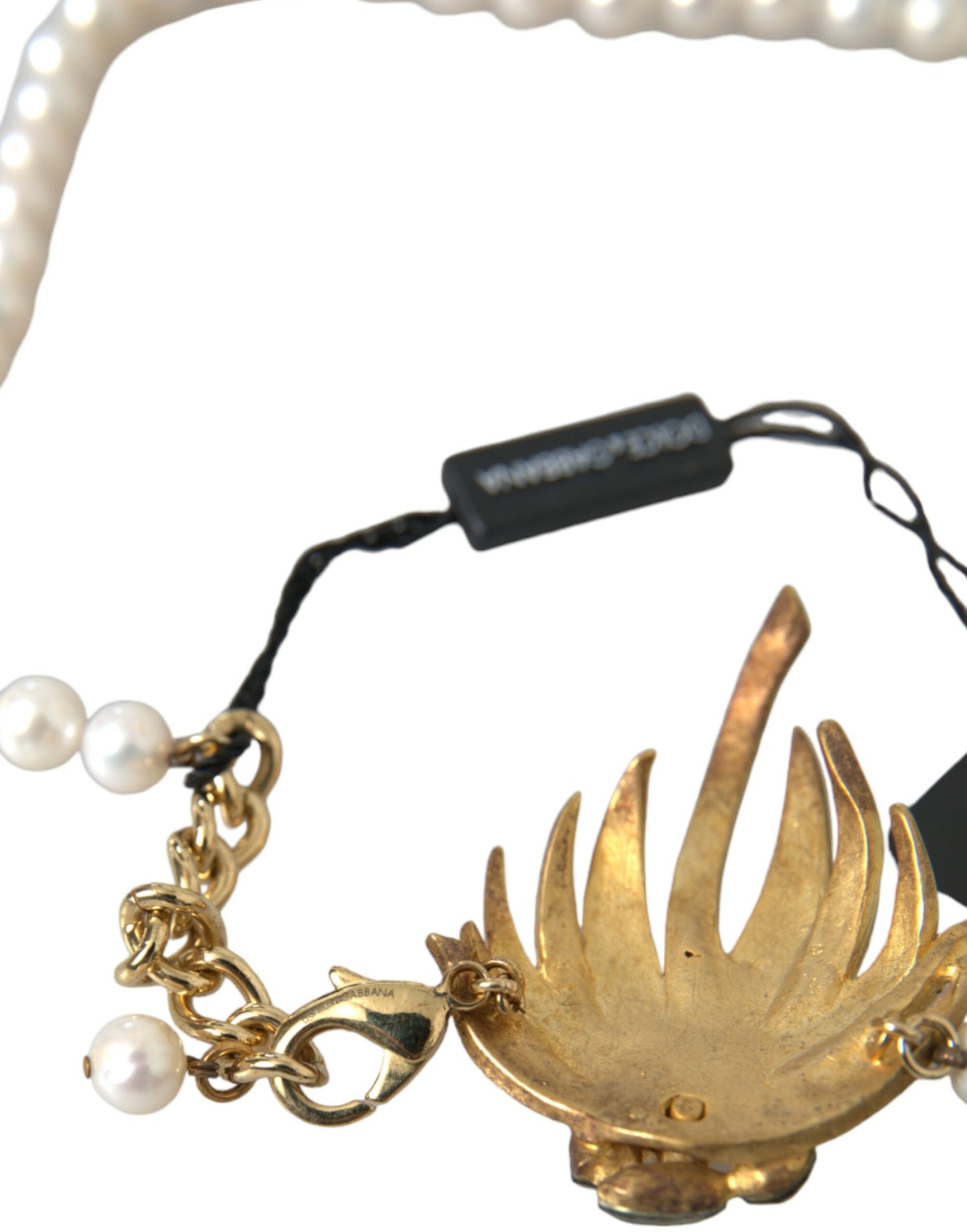 - Gold Brass Crystal Pearl Tree Pendant Charm Necklace