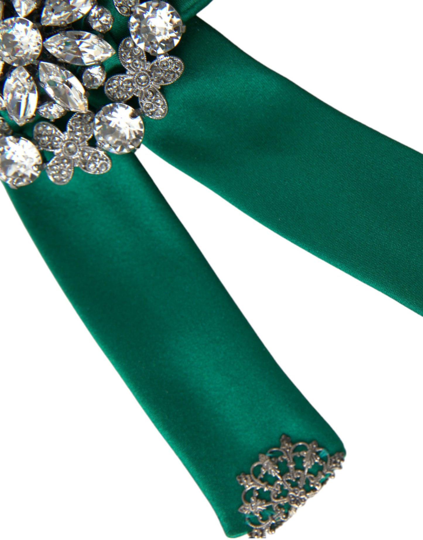 - Green Satin Bird Crystal Women Hair Clip
