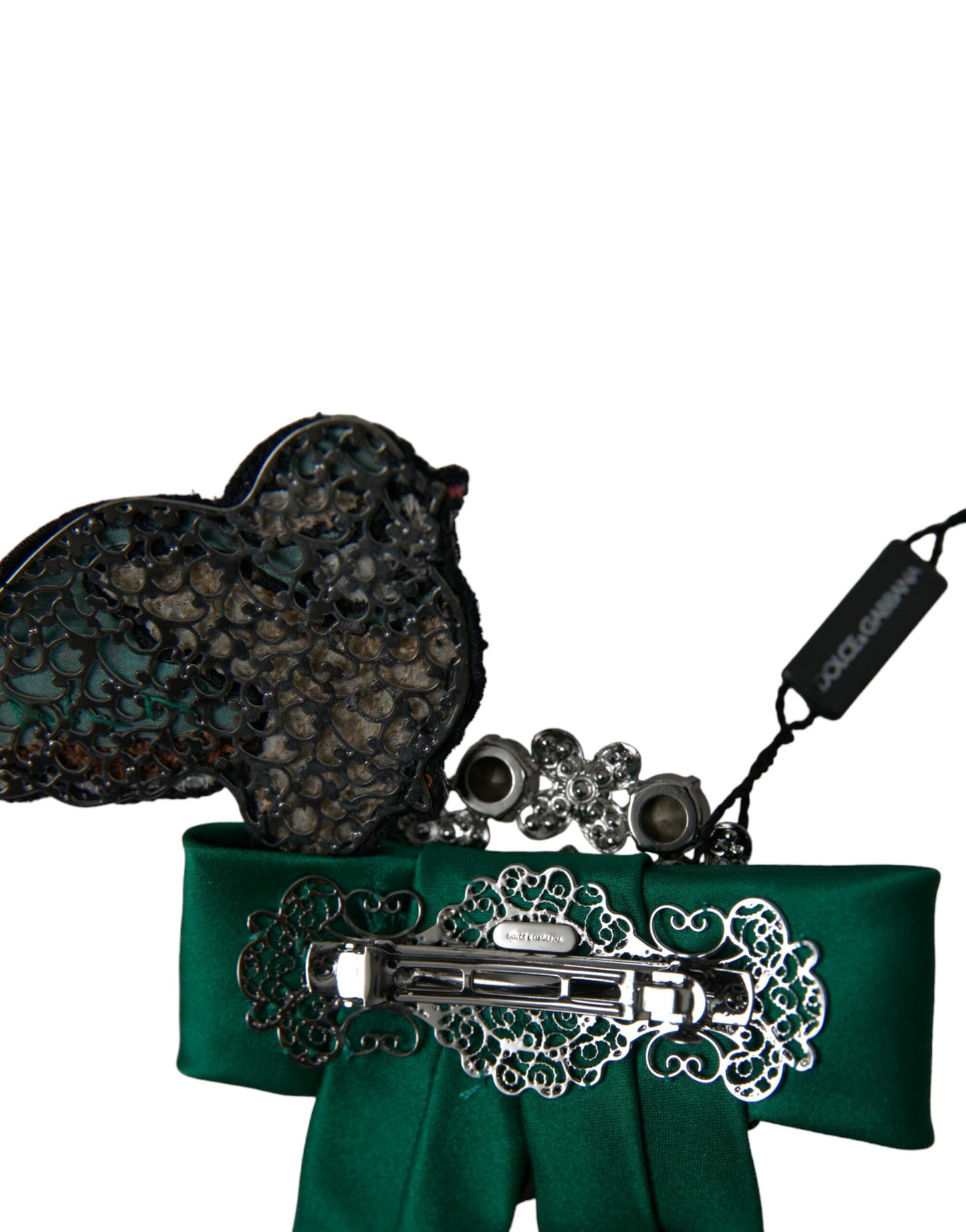 - Green Satin Bird Crystal Women Hair Clip