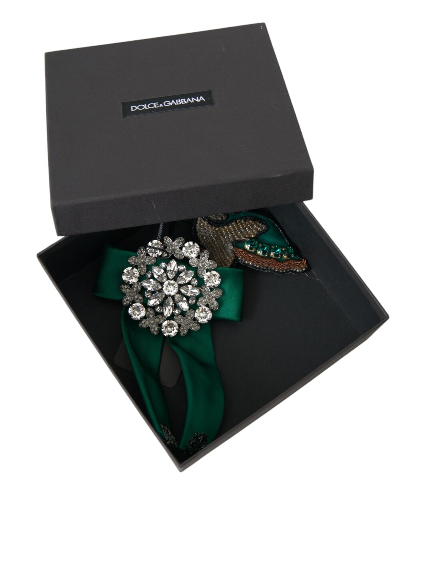 - Green Satin Bird Crystal Women Hair Clip