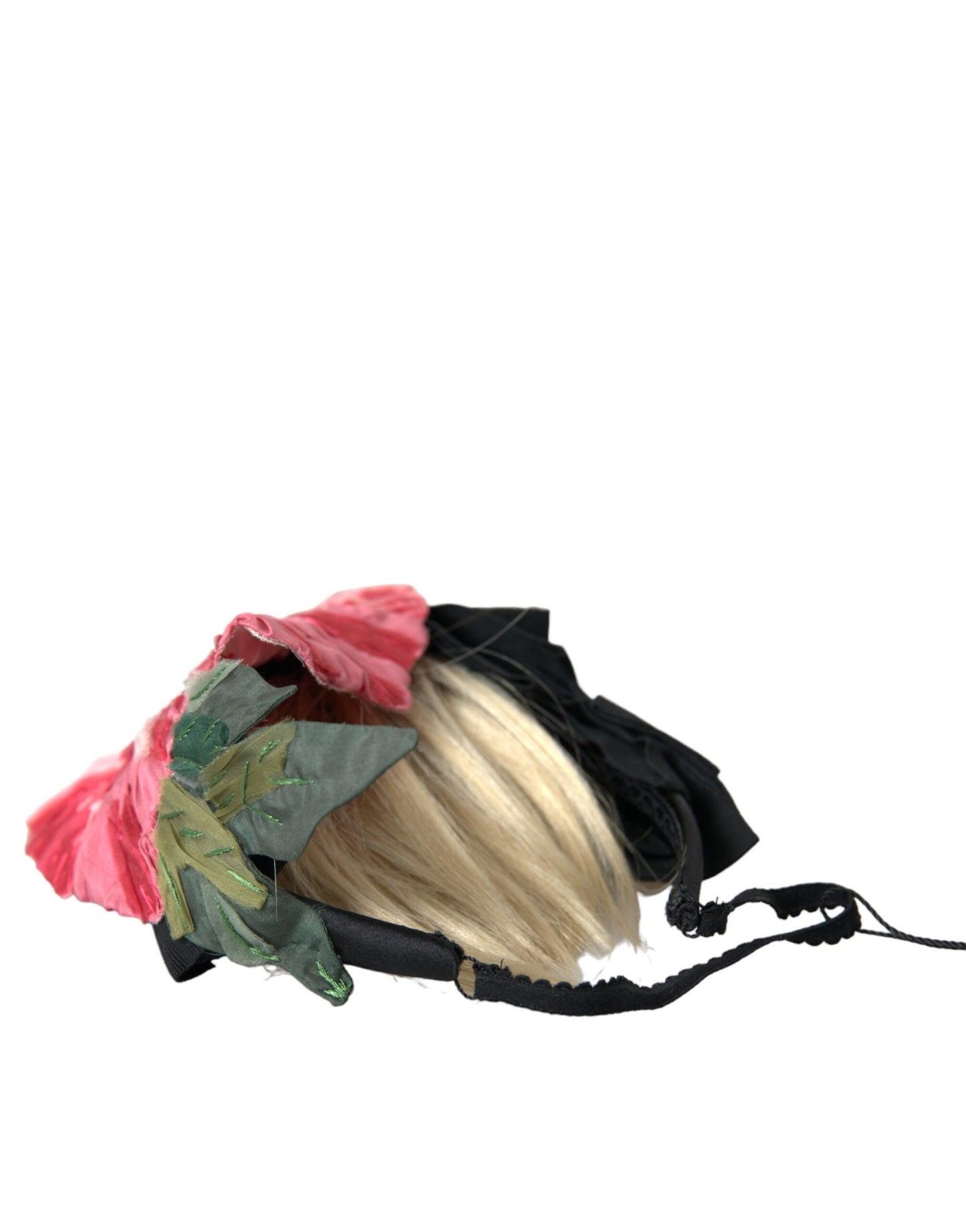 - Black Viscose White Hair Parrucchiera Headband Diadem