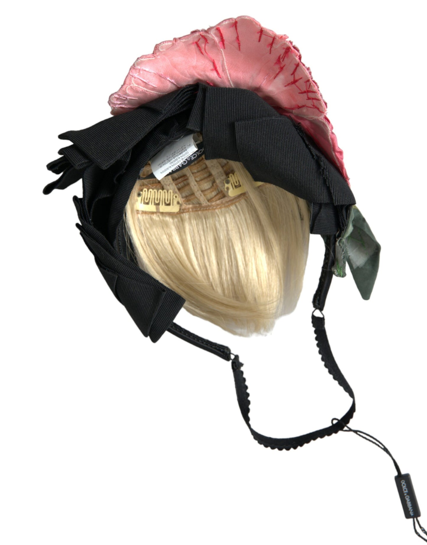 - Black Viscose White Hair Parrucchiera Headband Diadem