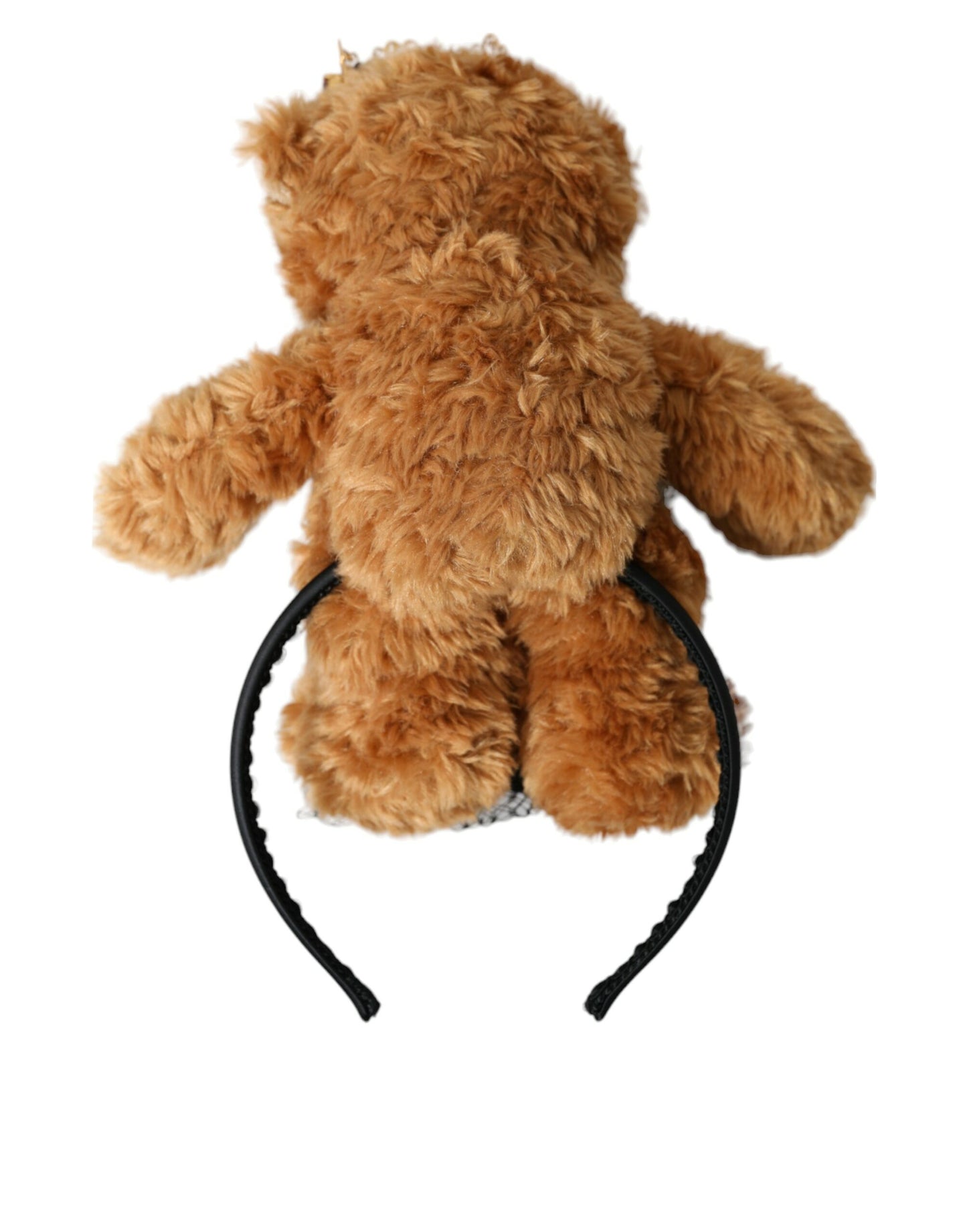 - Brown Teddy Bear Gold Crystal Crown Hair Band Diadem