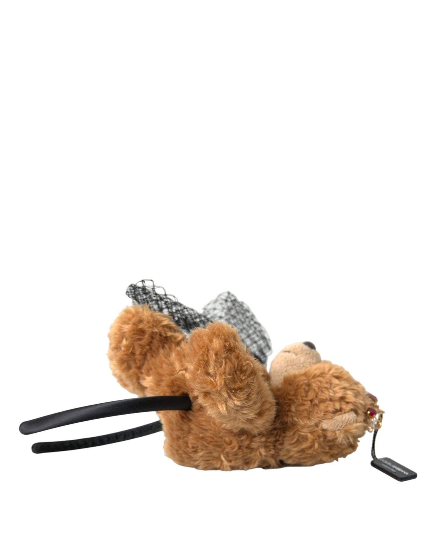 - Brown Teddy Bear Gold Crystal Crown Hair Band Diadem