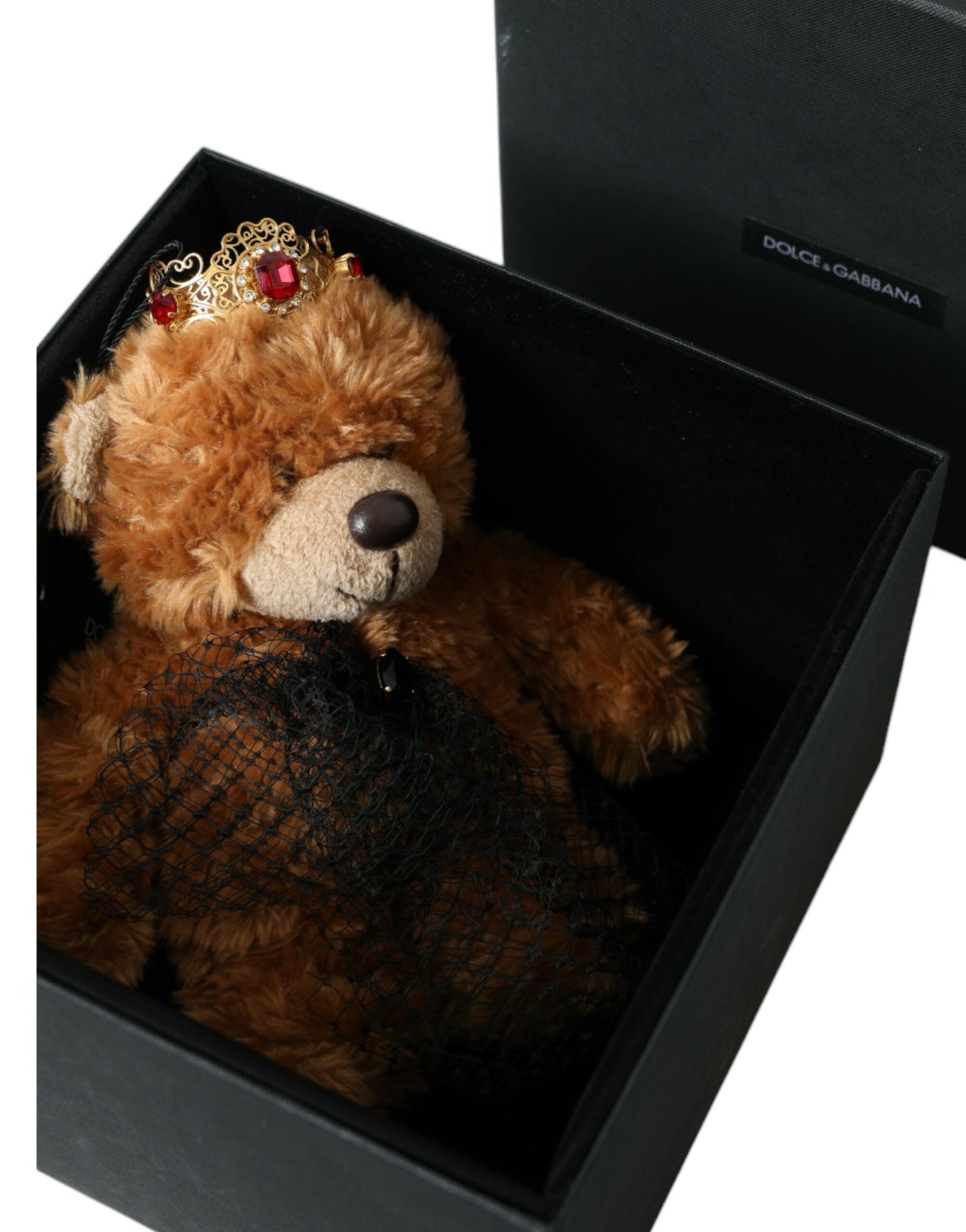 - Brown Teddy Bear Gold Crystal Crown Hair Band Diadem