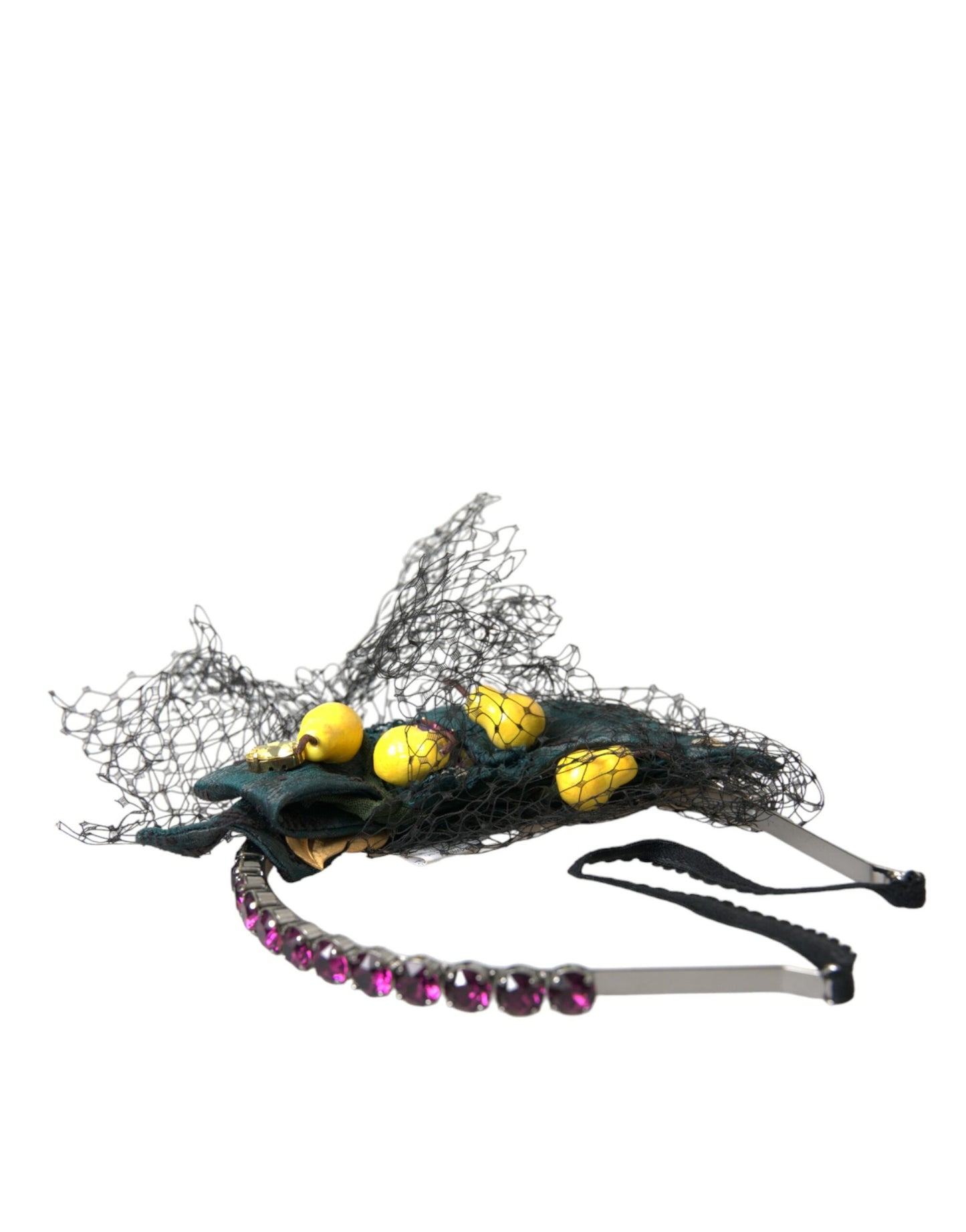 - Black Lemons Sicily Purple Crystal Net Headband Diadem