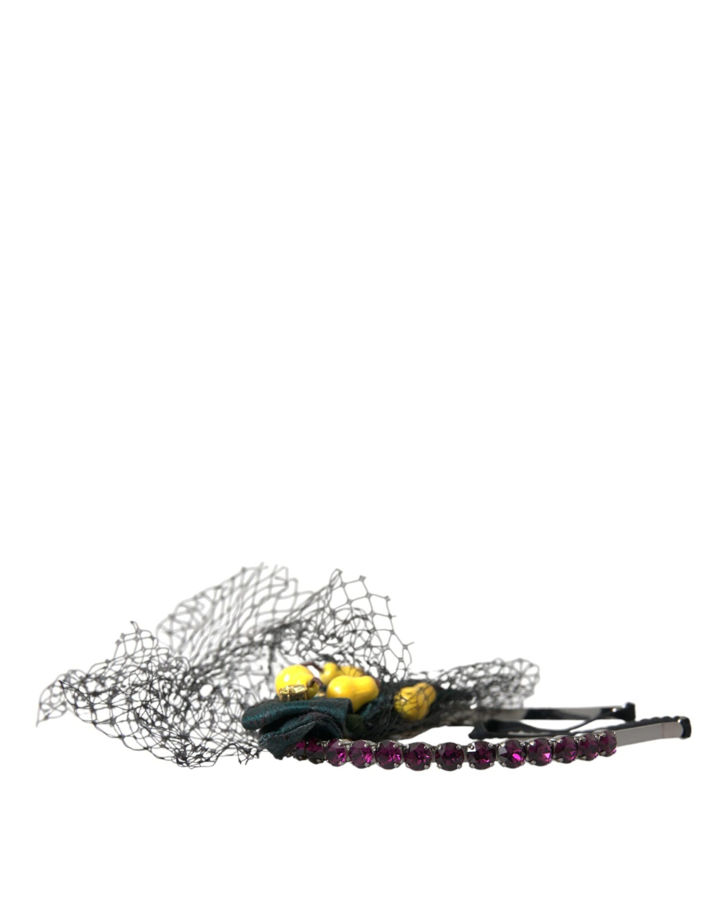 - Black Lemons Sicily Purple Crystal Net Headband Diadem