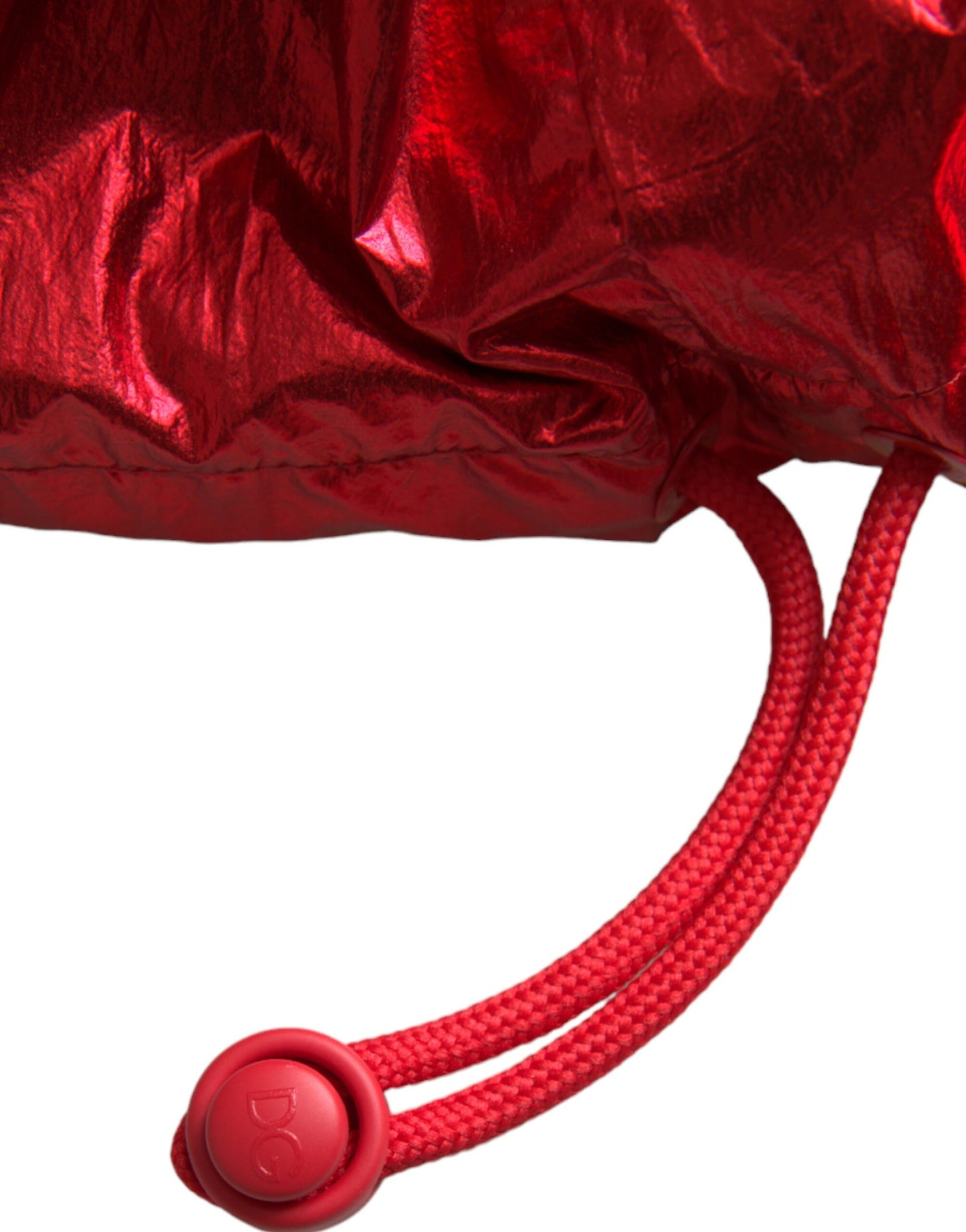 - Red Nylon Hooded Pullover Sweatshirt Jacket