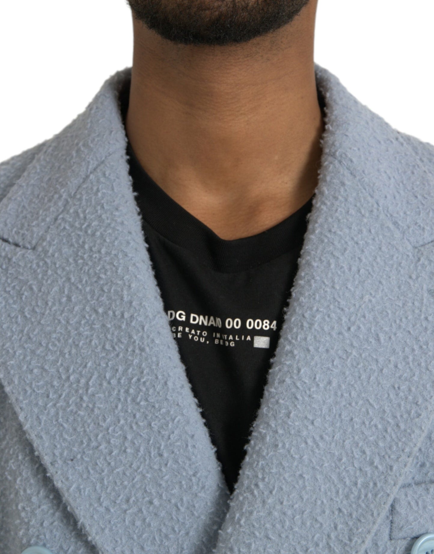 Blue Double Breasted Long Trench Coat Jacket - The Luxe Alliance