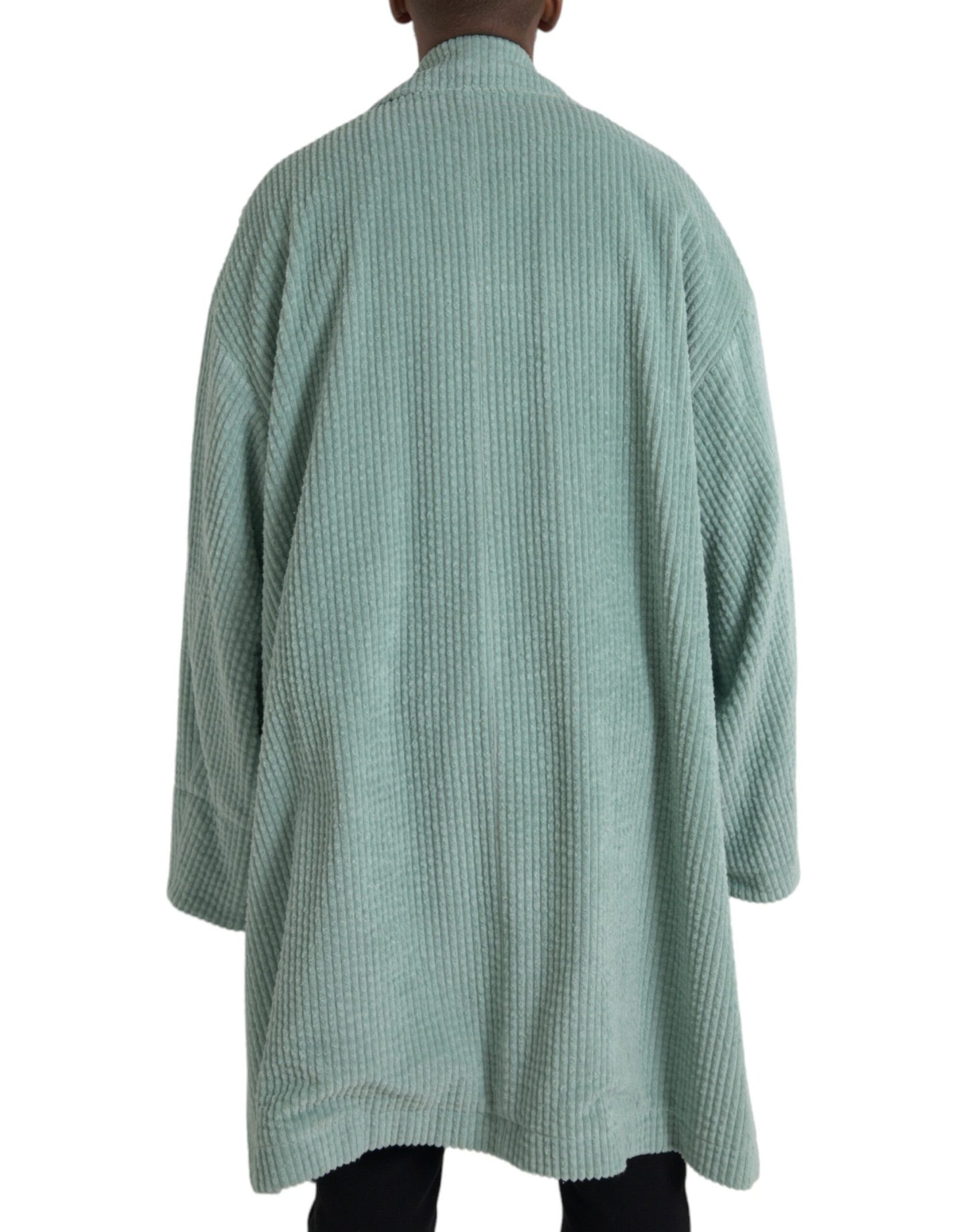 - Blue Double Breasted Corduroy Cotton Jacket