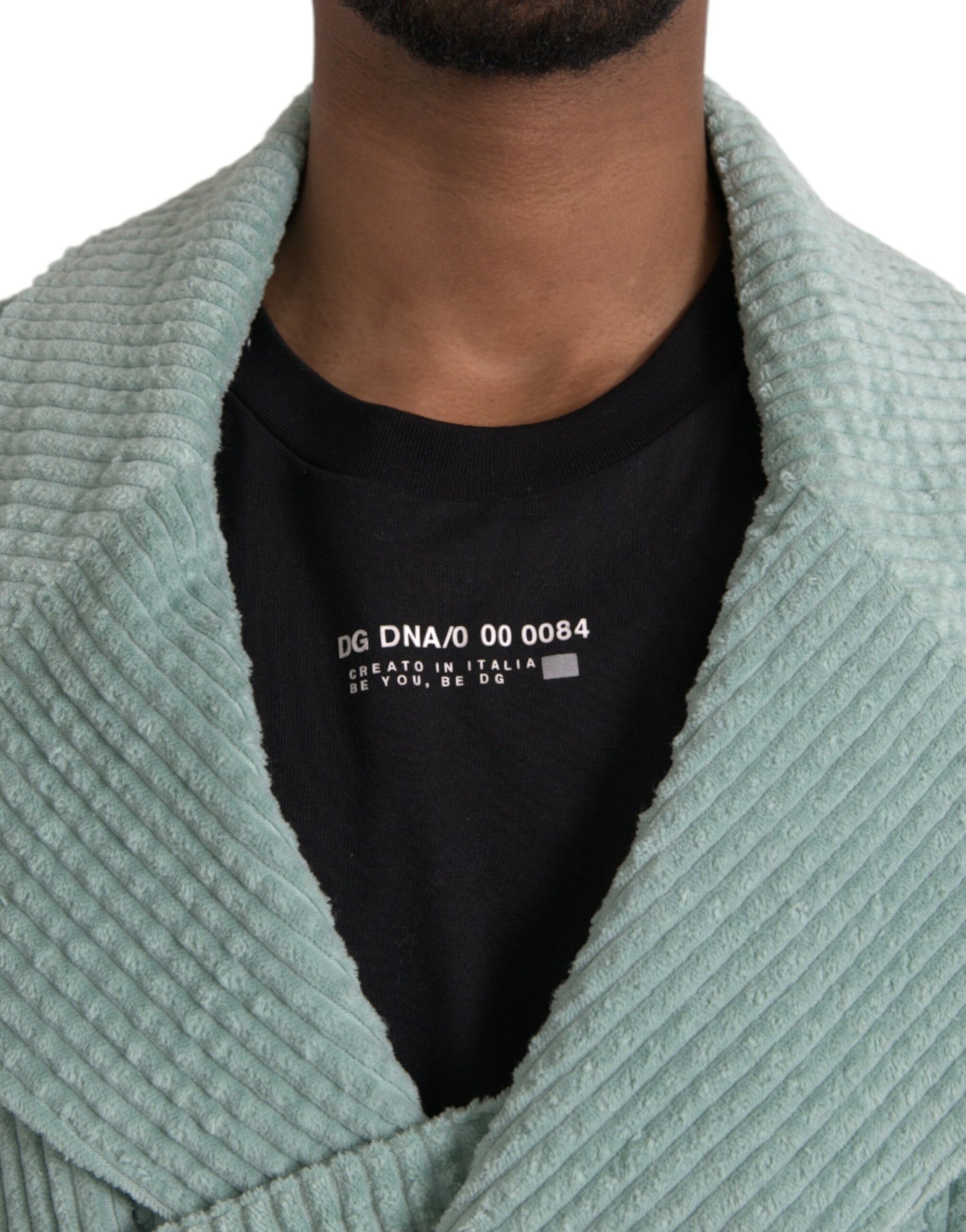 - Blue Double Breasted Corduroy Cotton Jacket