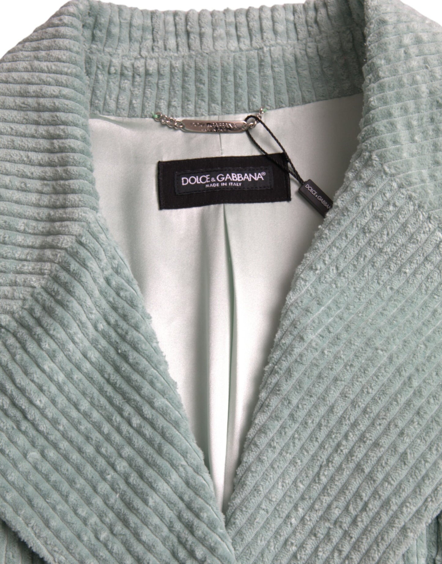 - Blue Double Breasted Corduroy Cotton Jacket