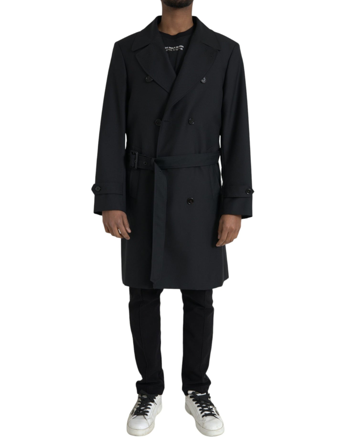- Black Double Breasted Trench Coat Jacket