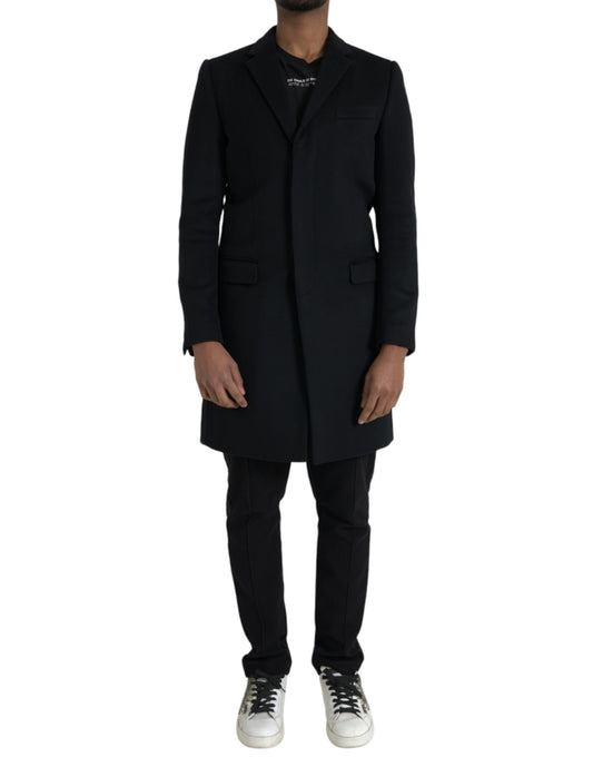 - Black Single Breasted Trench Coat Jacket