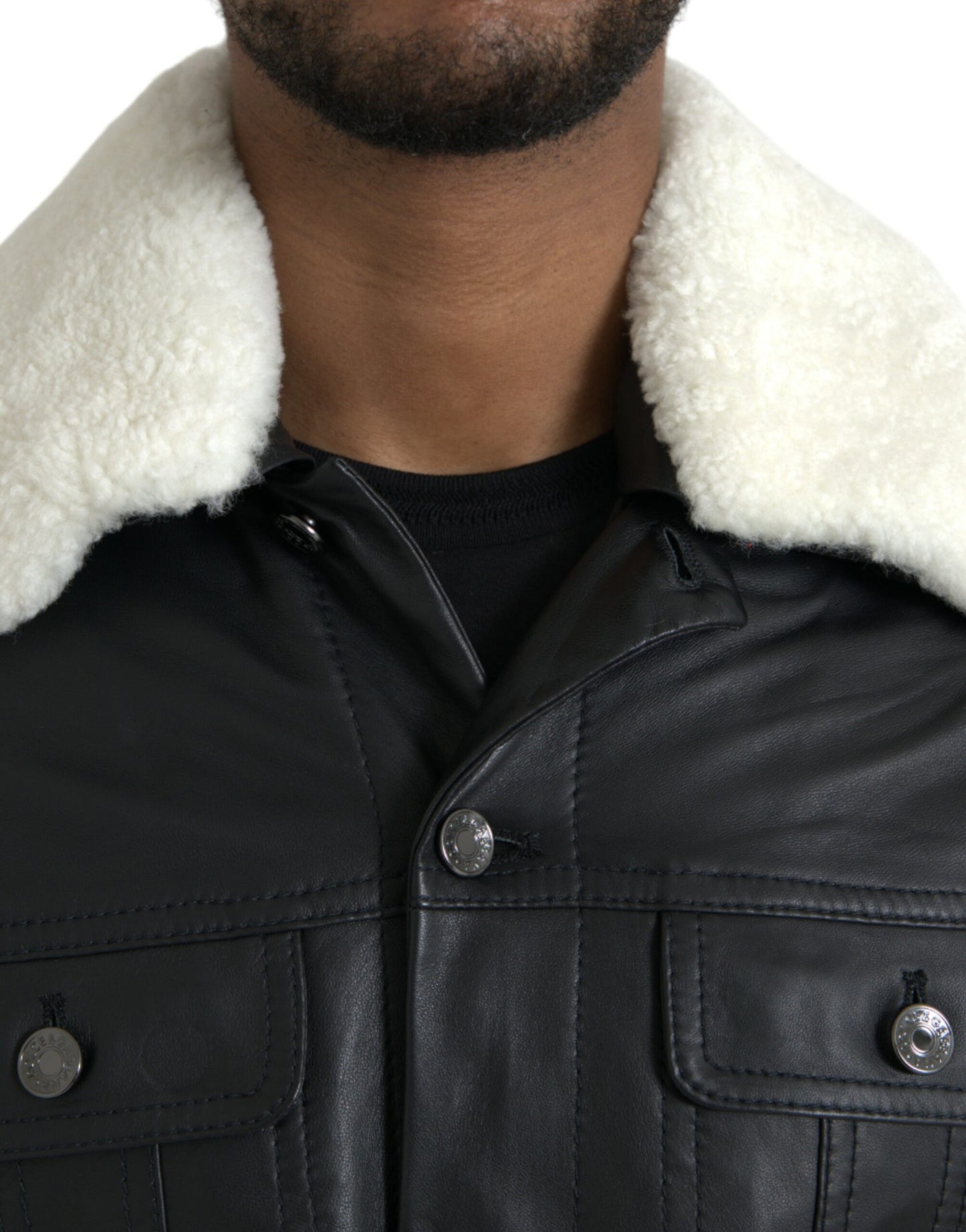 Black Leather Fur Collar Biker Coat Jacket - The Luxe Alliance