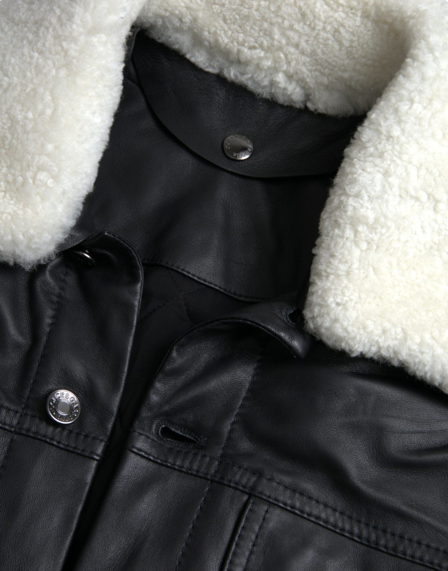 Black Leather Fur Collar Biker Coat Jacket - The Luxe Alliance