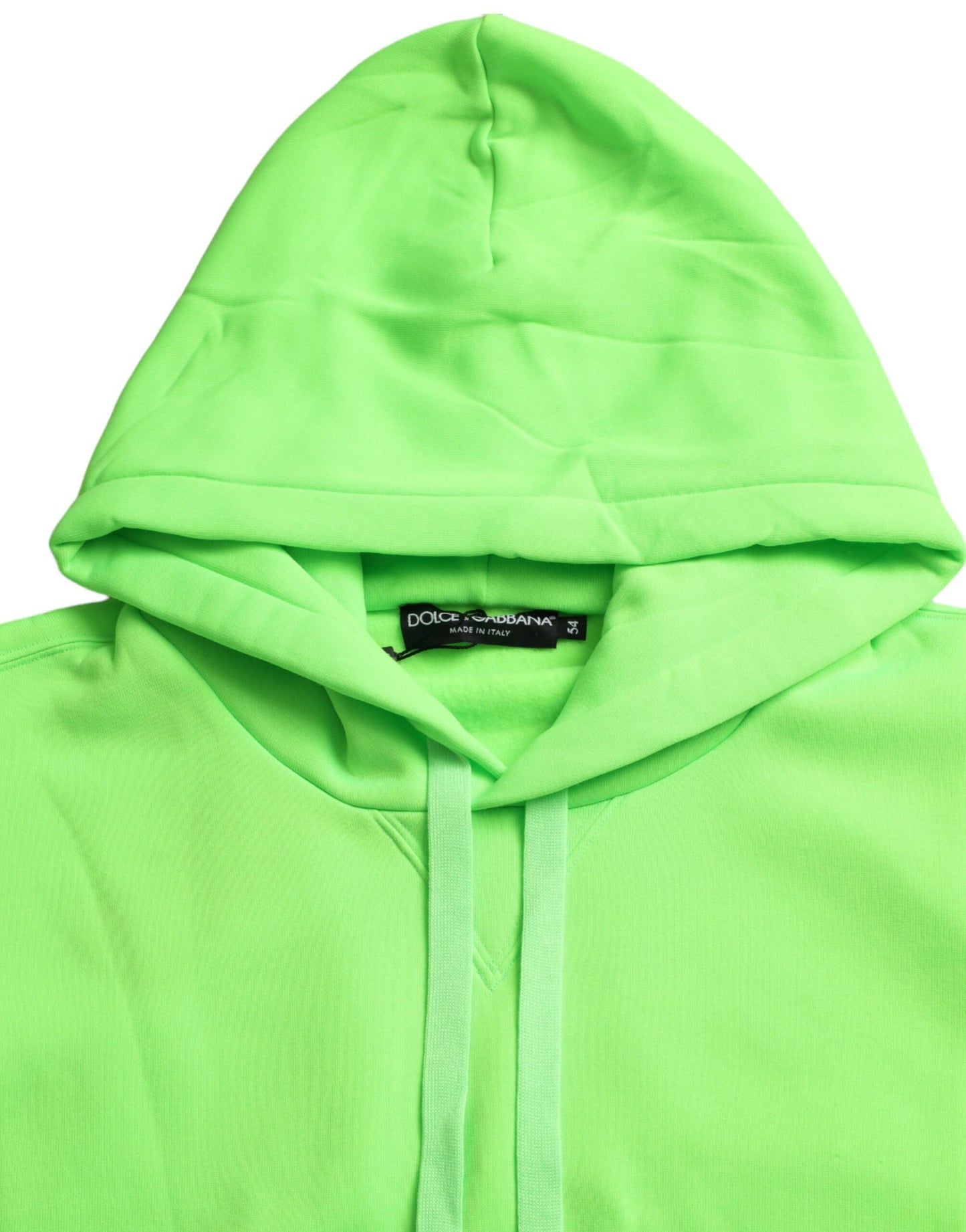 Dolce & Gabbana Neon Green Hooded Pullover Sweater